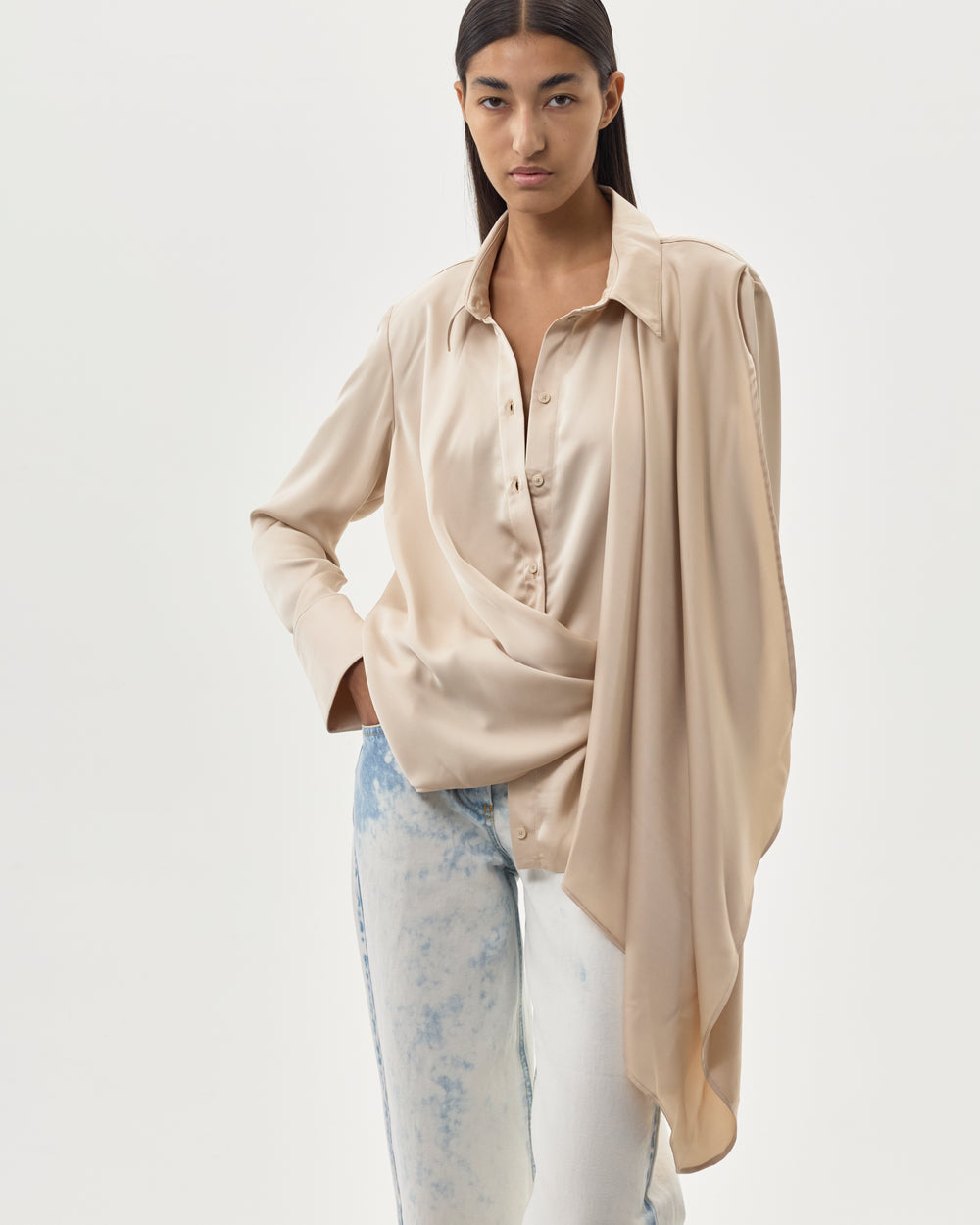 DRAPED AND WRAPPED SHIRT