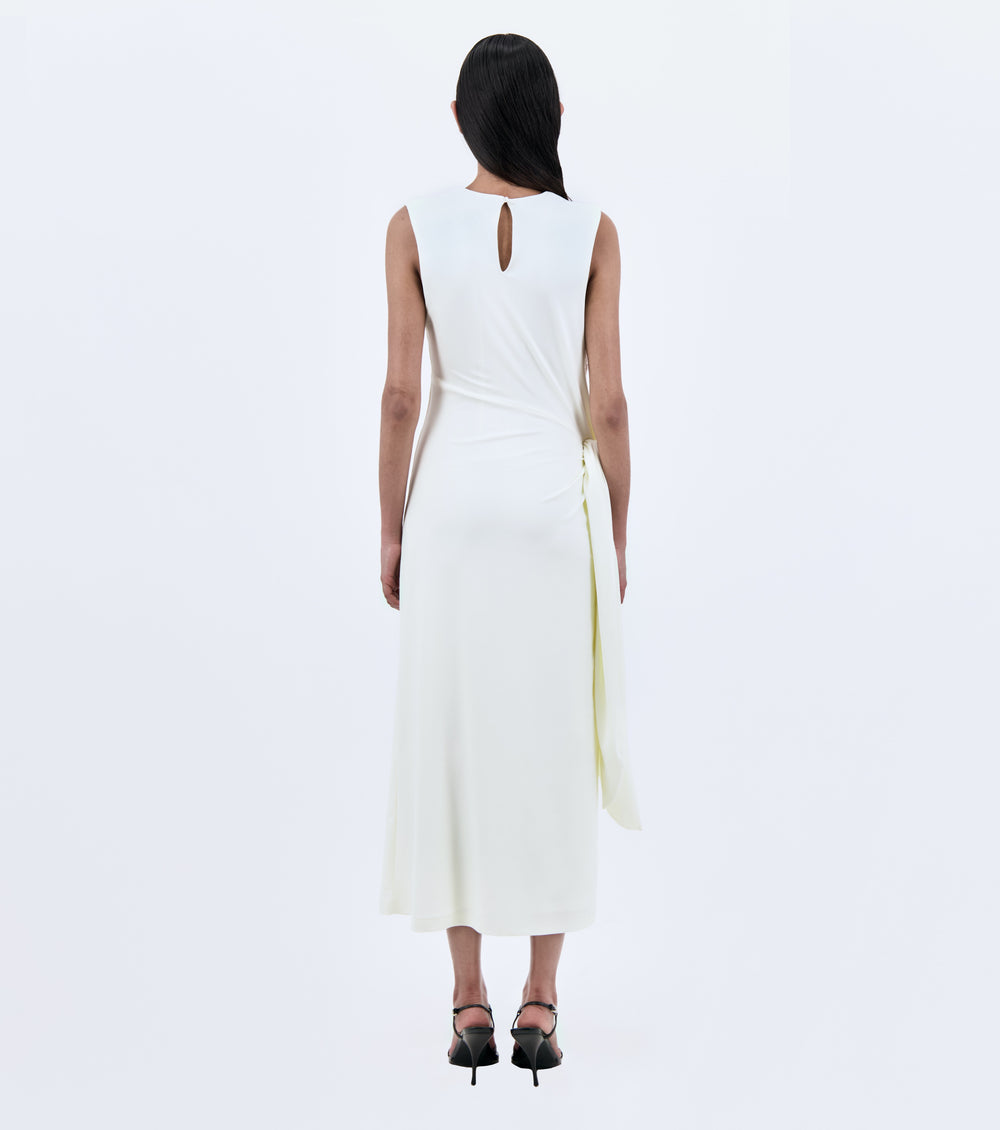 Halter Neck Jersey Dress With Asymmetric Draping - 2 left