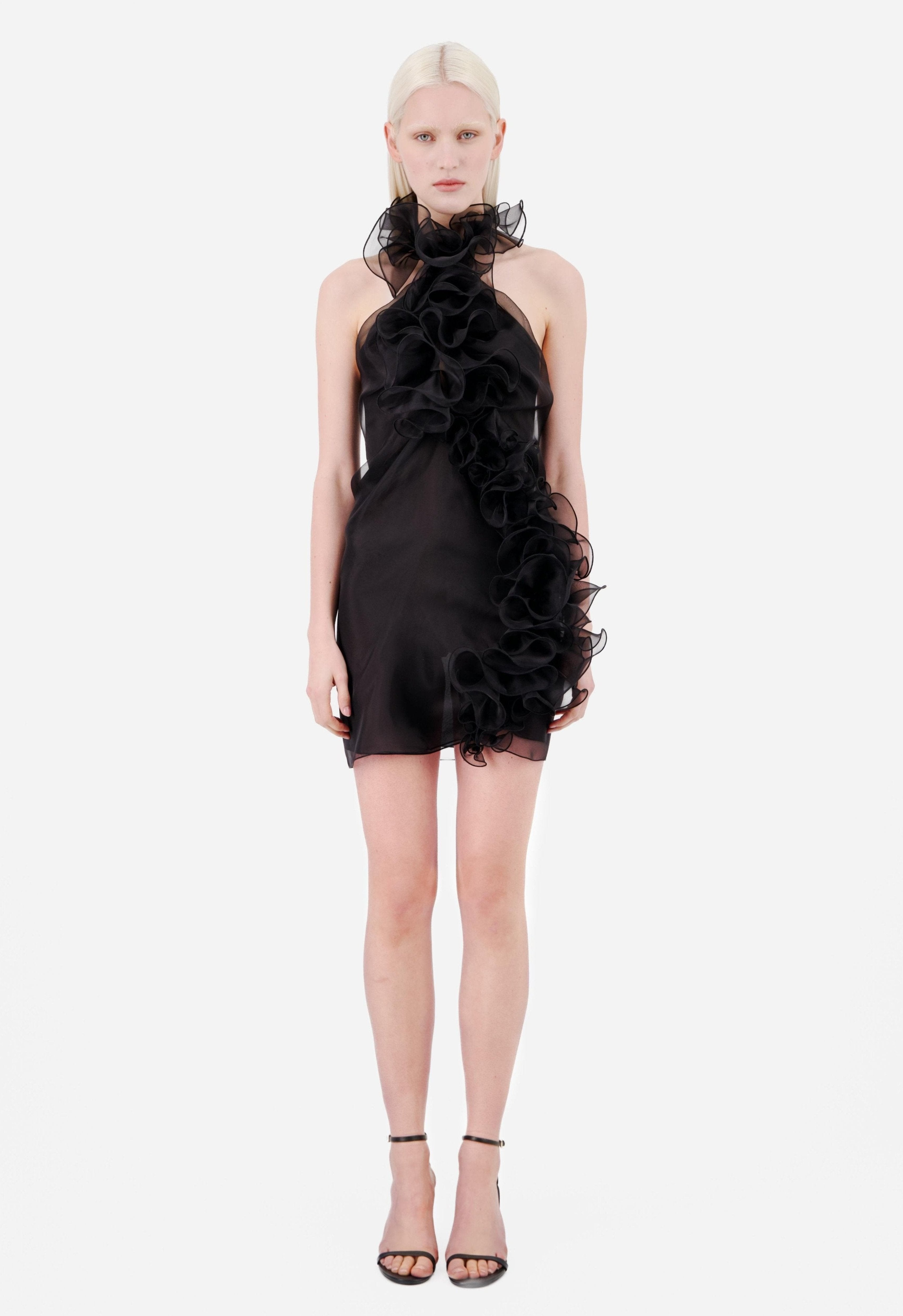 SLEEVELESS ORGANZA DRESS WITH RUFFLES - 2 LEFT Vaillant Studio SLEEVELESS ORGANZA DRESS WITH RUFFLES - 2 LEFT Vaillant Studio