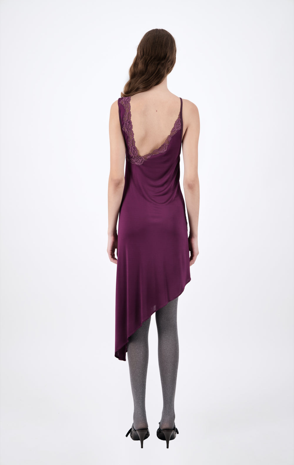 Jersey Singlet Dress with Lace Detail - 2 left