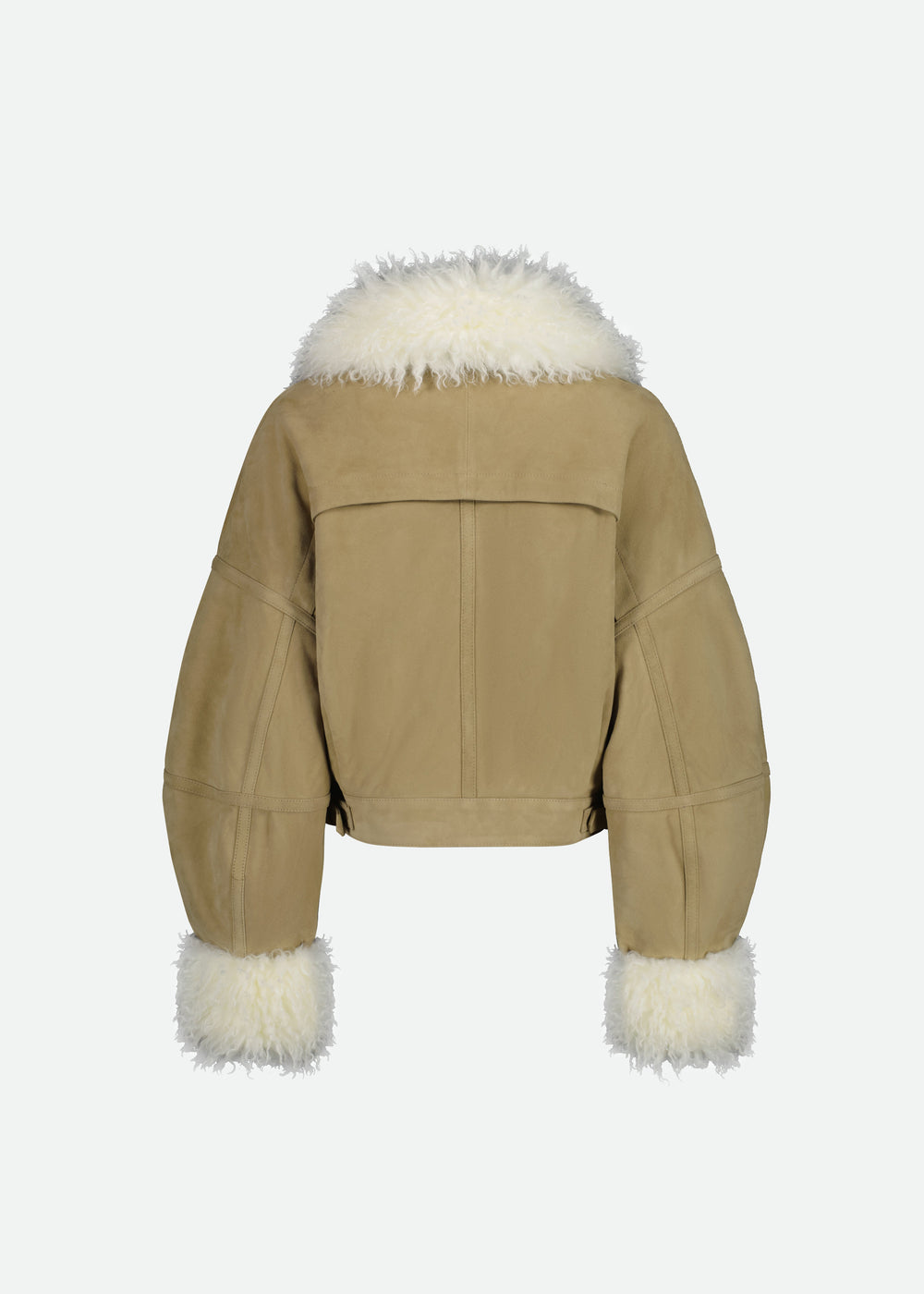 SIGNATURE PUFFY AVIATOR JACKET W/SHEARLING TRIM