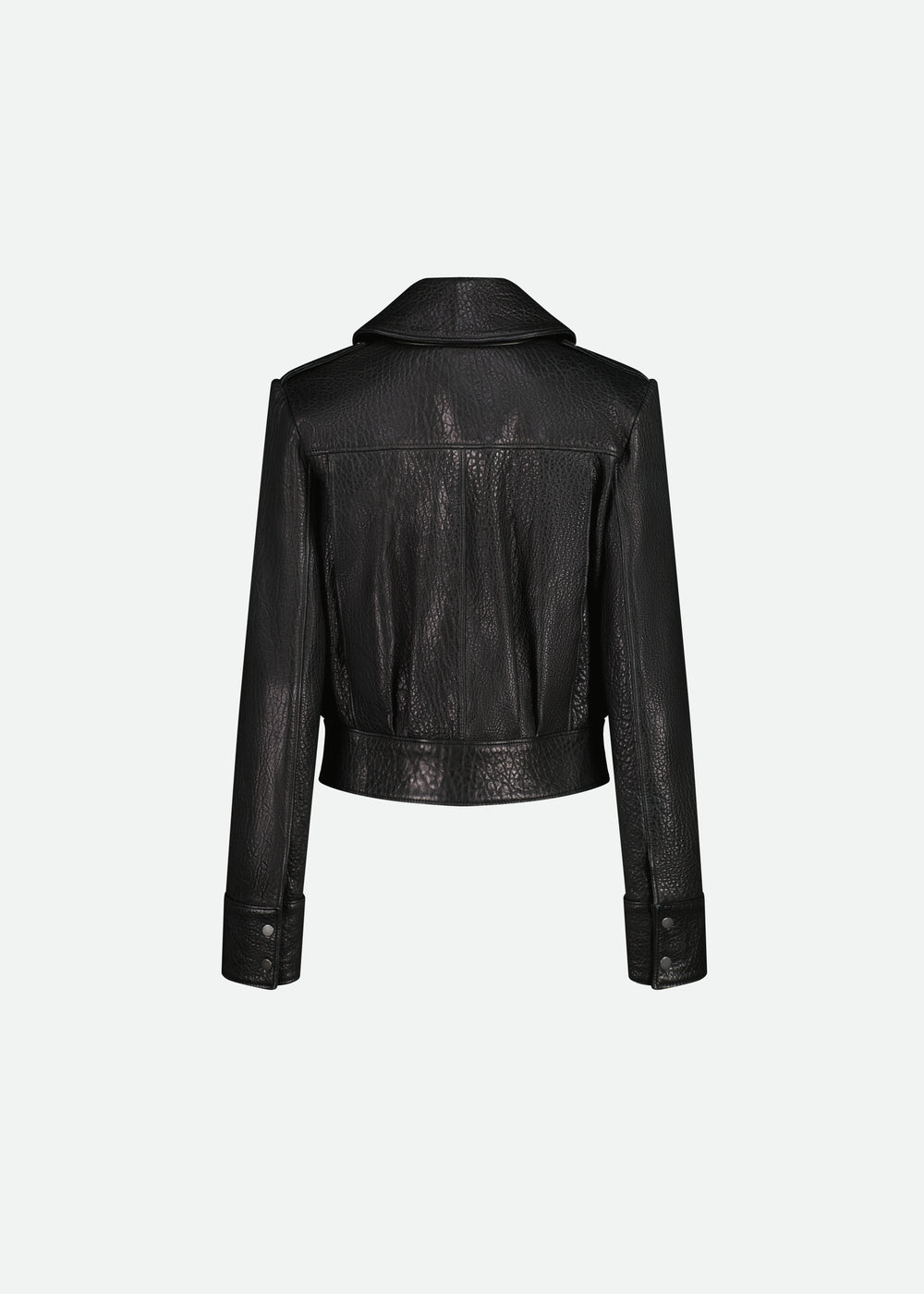 CROPPED LEATHER BIKER JACKET