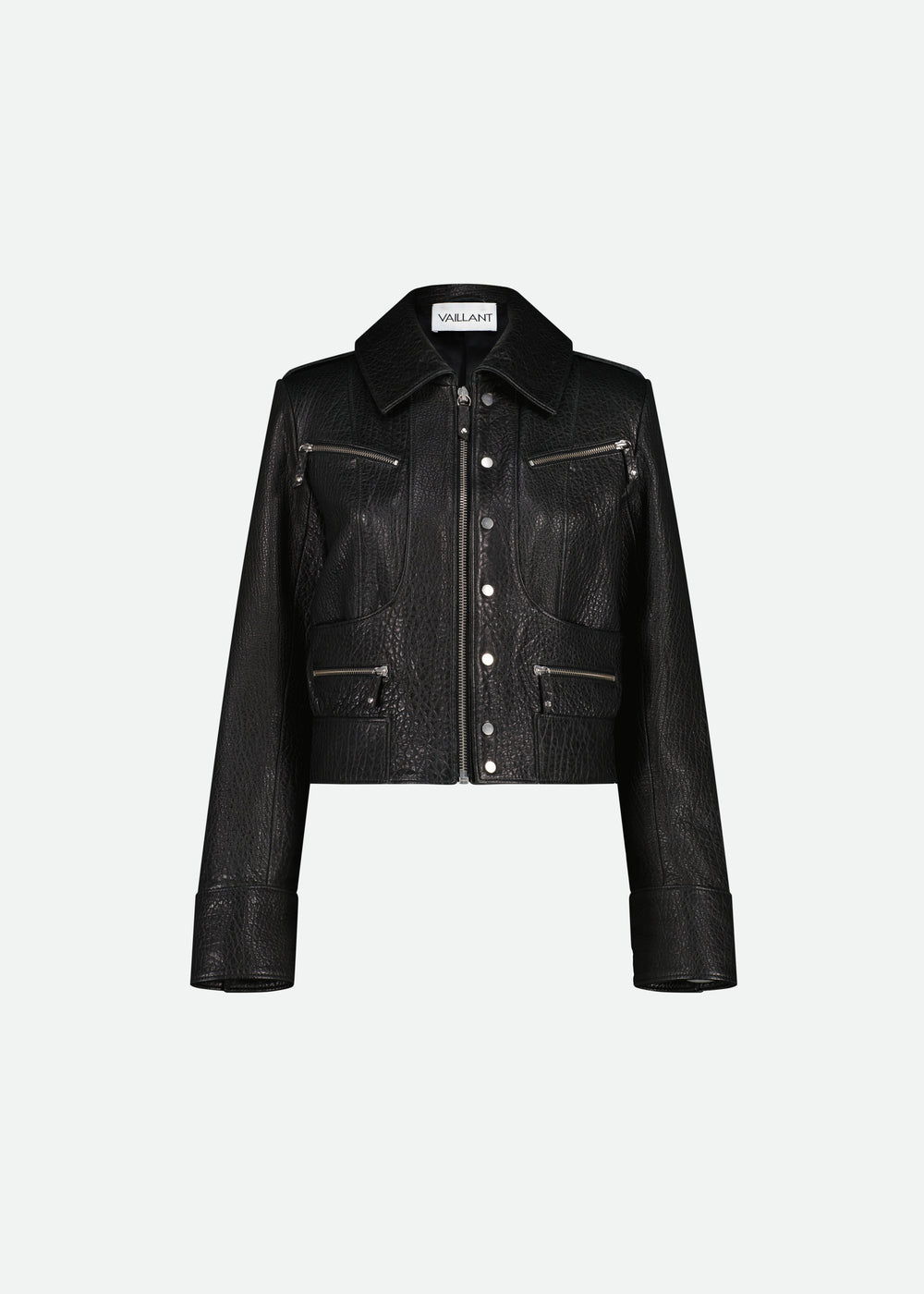 CROPPED LEATHER BIKER JACKET