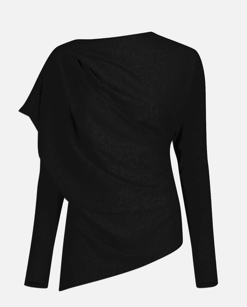 DRAPED LONG SLEEVE JERSEY TOP