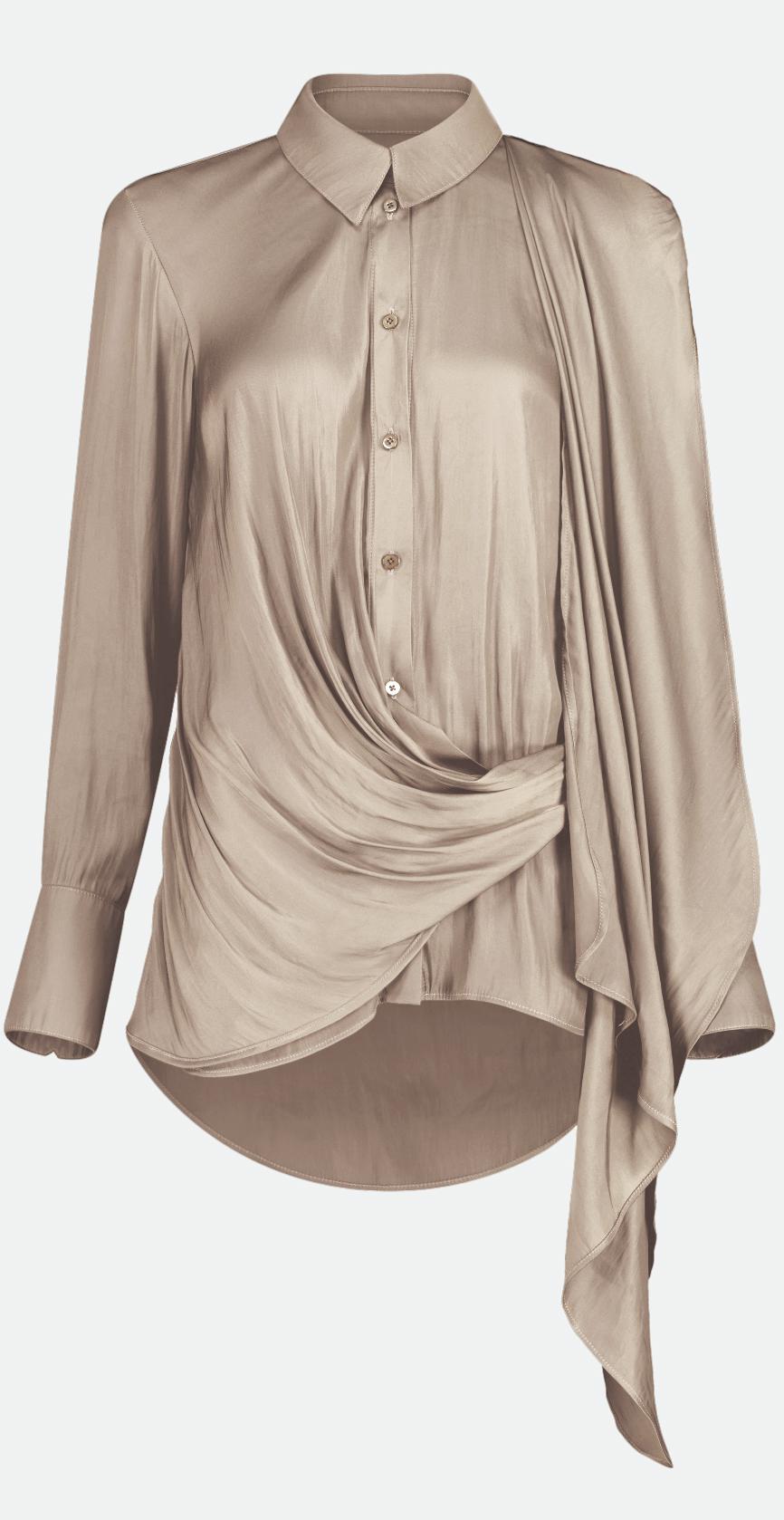 DRAPED AND WRAPPED SHIRT