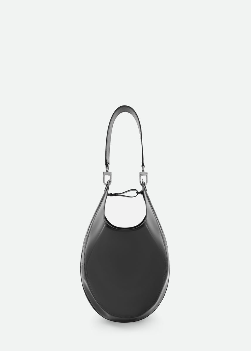 TRANSPARENT BUCKET BAG WITH LEATHER HANDLE