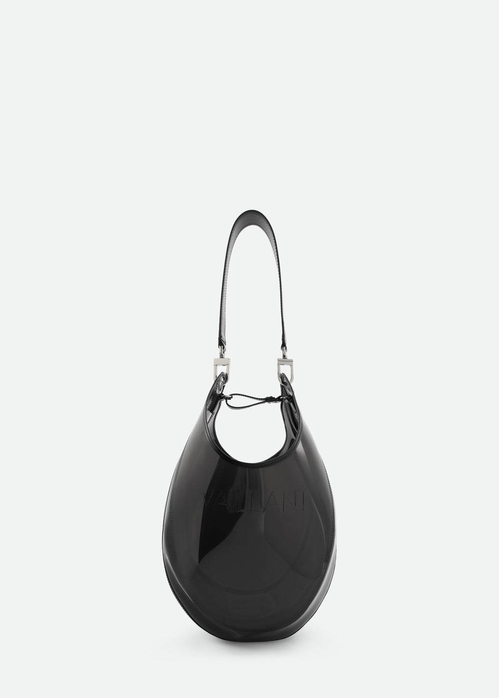 TRANSPARENT BUCKET BAG WITH LEATHER HANDLE