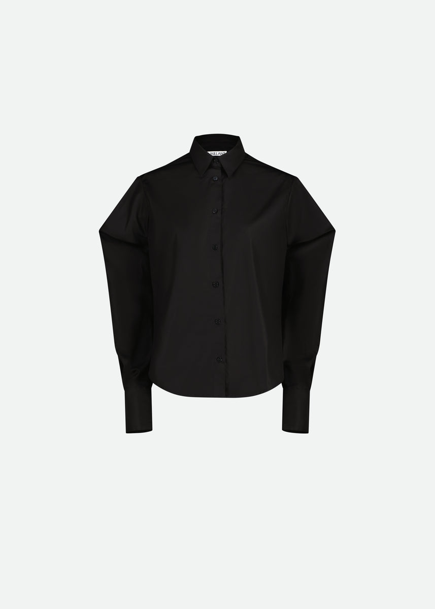 MUTTON SLEEVE SIGNATURE POPLIN SHIRT