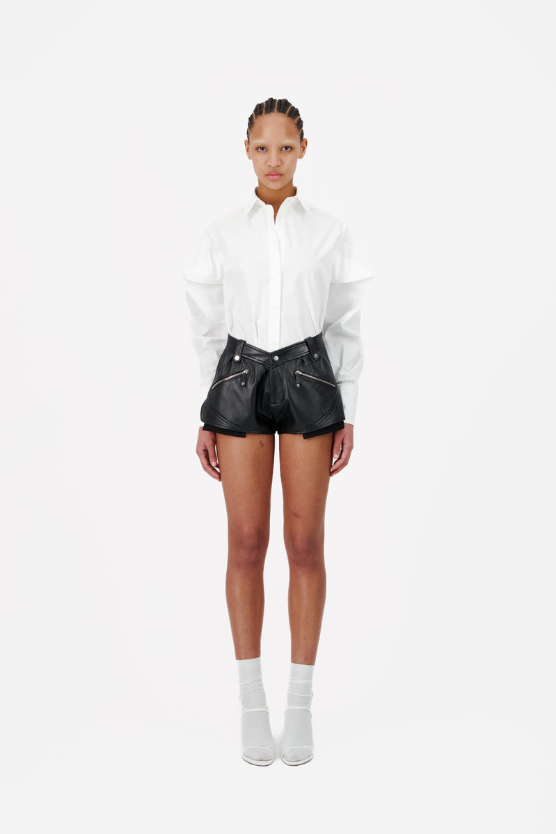 LEATHER BIKER MINI SHORTS (890€) - Vaillant Studio