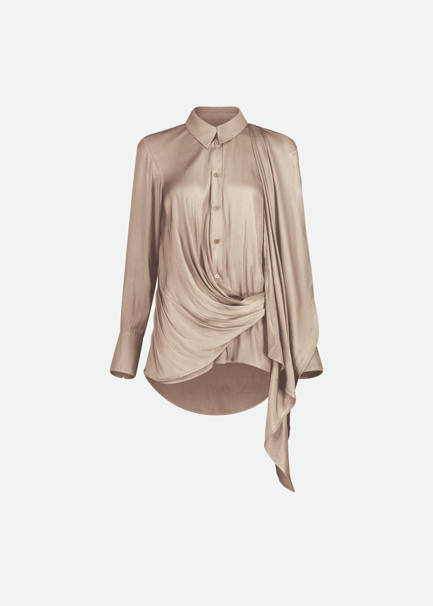 DRAPED AND WRAPPED SHIRT