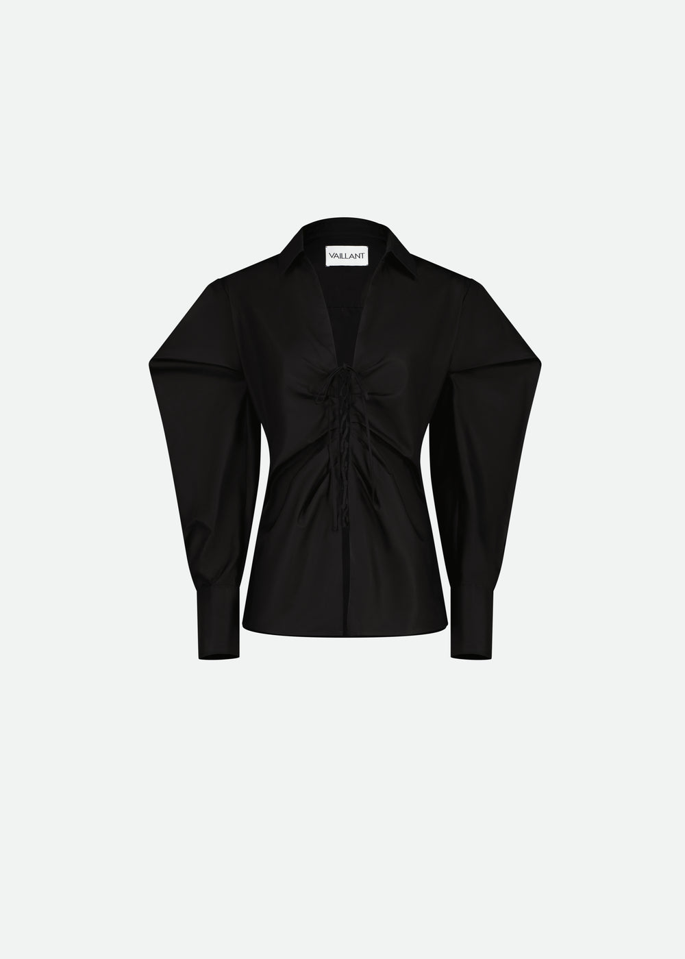 POPLIN SHIRT W/SIGNATURE SLEEVE AND LACING