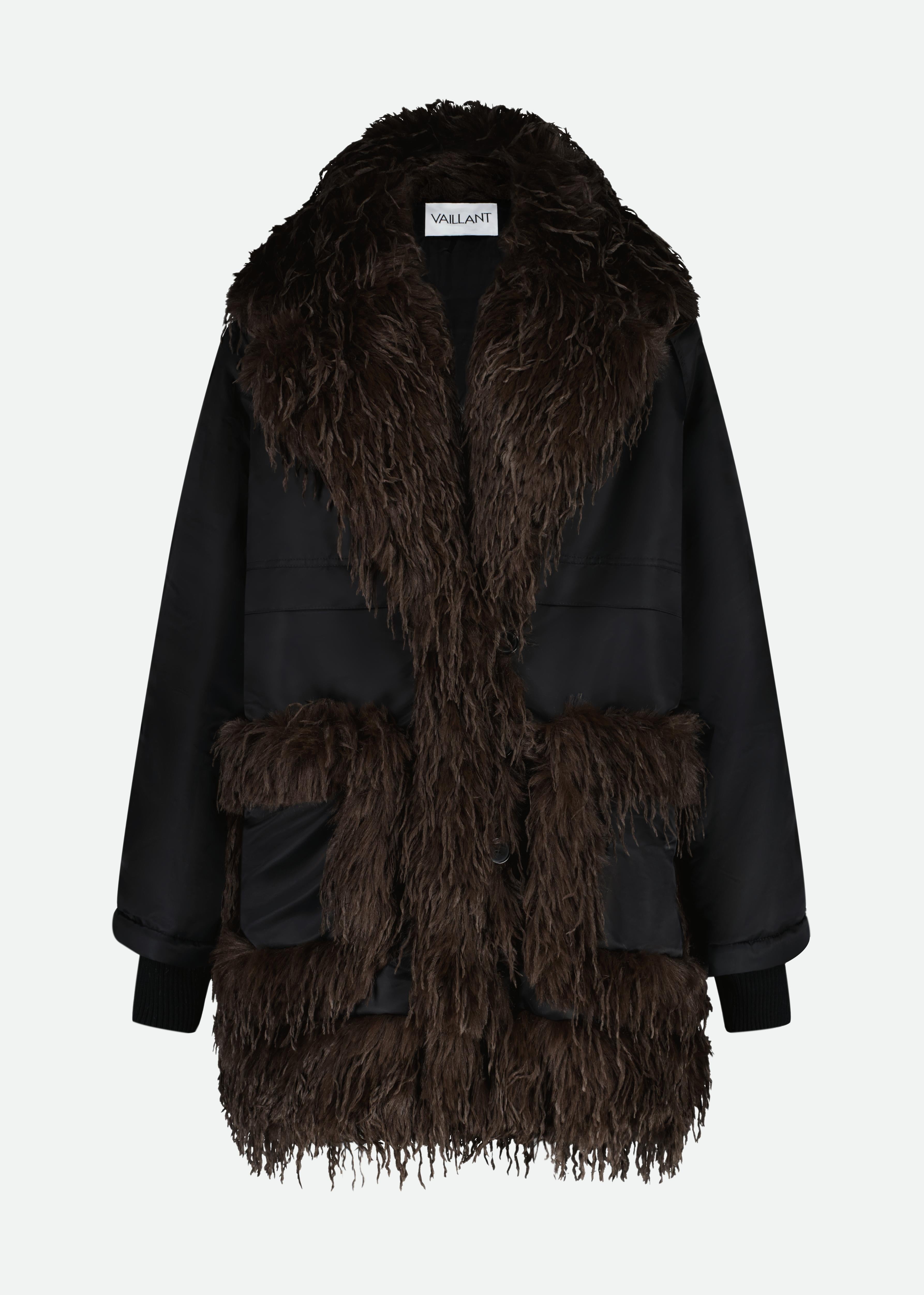 SHORT OVERSIZE PUFFY TECHNICAL SHAWL COLLAR COAT - Vaillant Studio