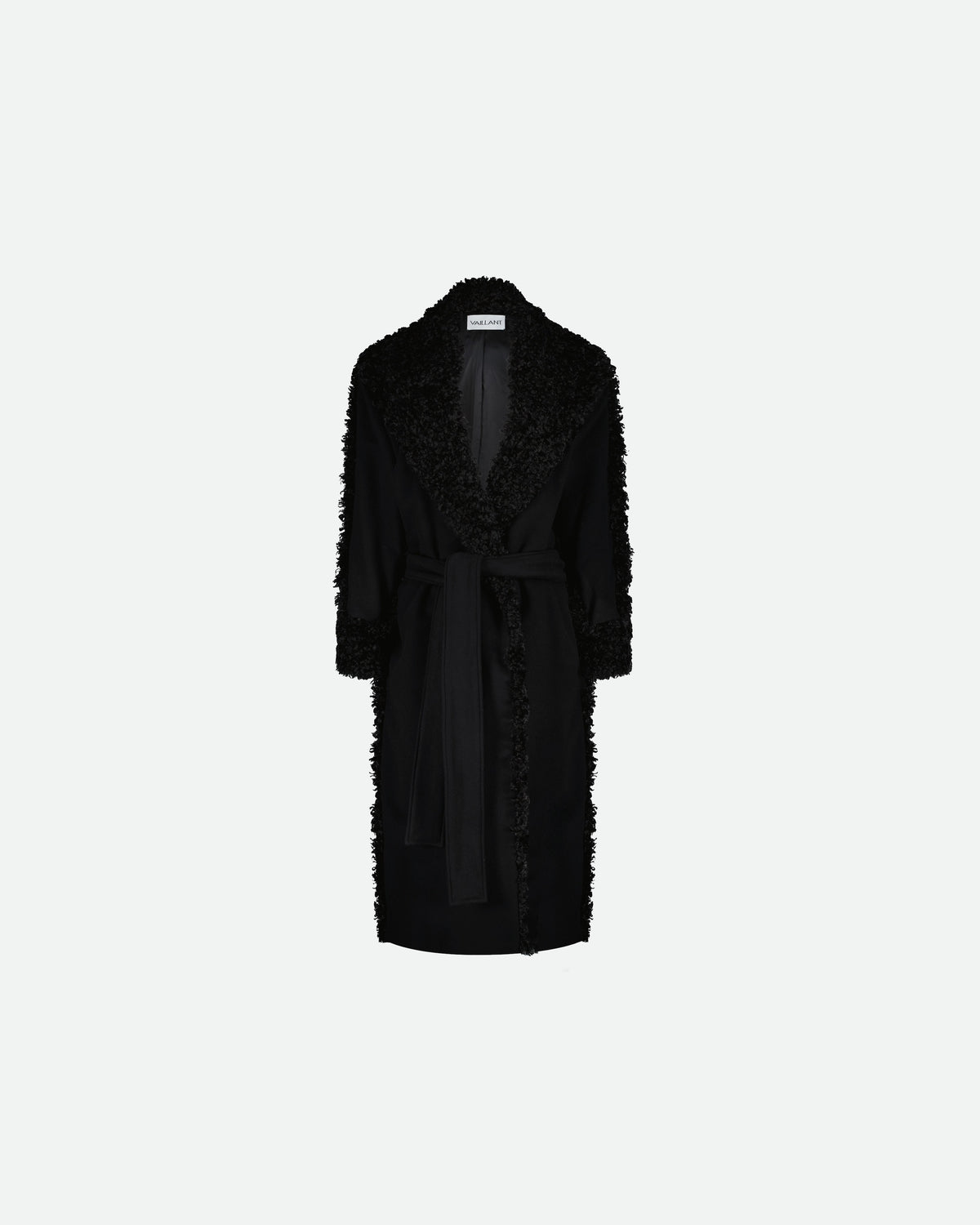 Wrap faux fur coat