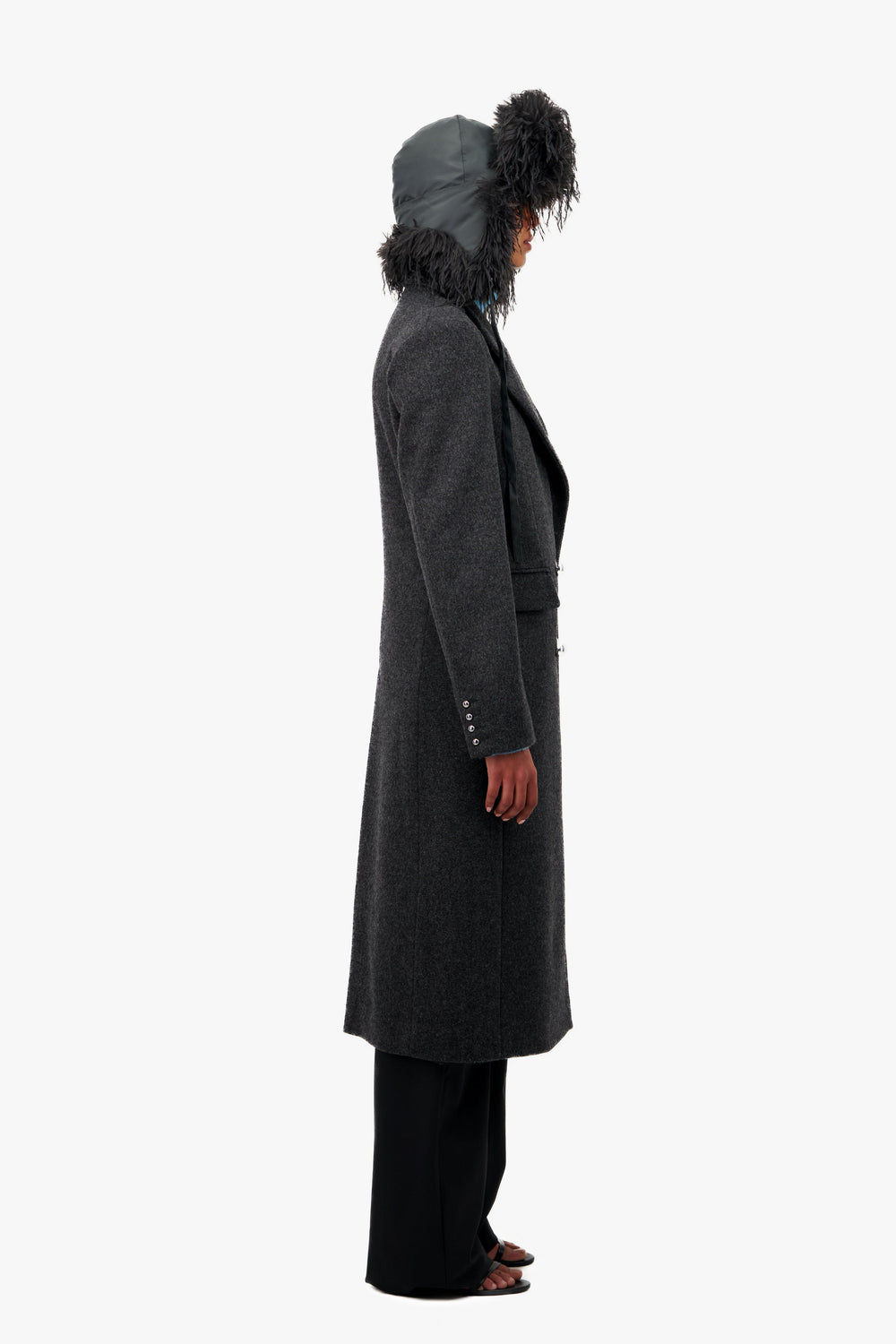 DOUBLE BREASTED LONG WOOL COAT - 3 left - Vaillant Studio