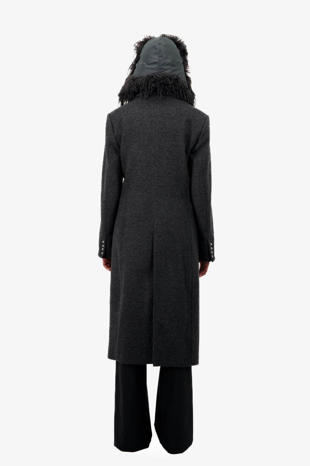 DOUBLE BREASTED LONG WOOL COAT - 3 left - Vaillant Studio