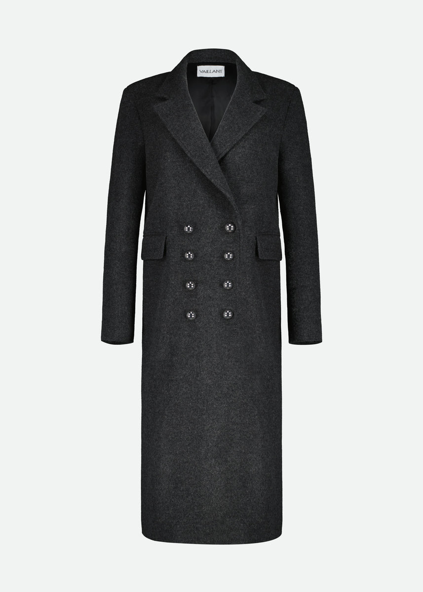 DOUBLE BREASTED LONG WOOL COAT - 3 left - Vaillant Studio