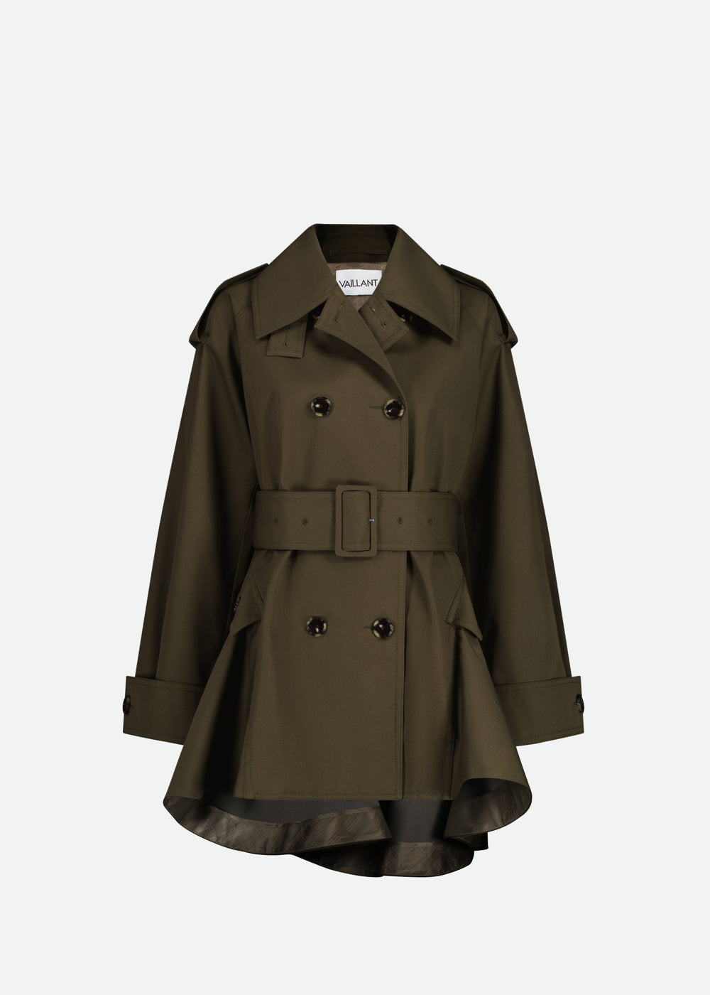 SHORT TRENCH COAT W/ PEPLUM