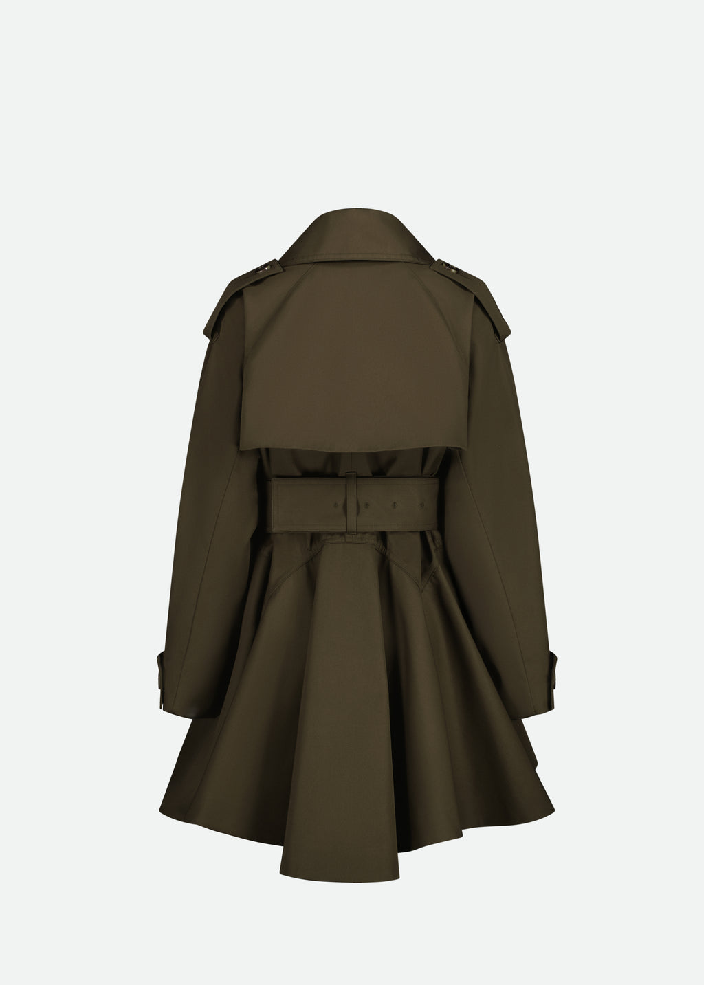 SHORT TRENCH COAT W/ PEPLUM - 3 LEFT