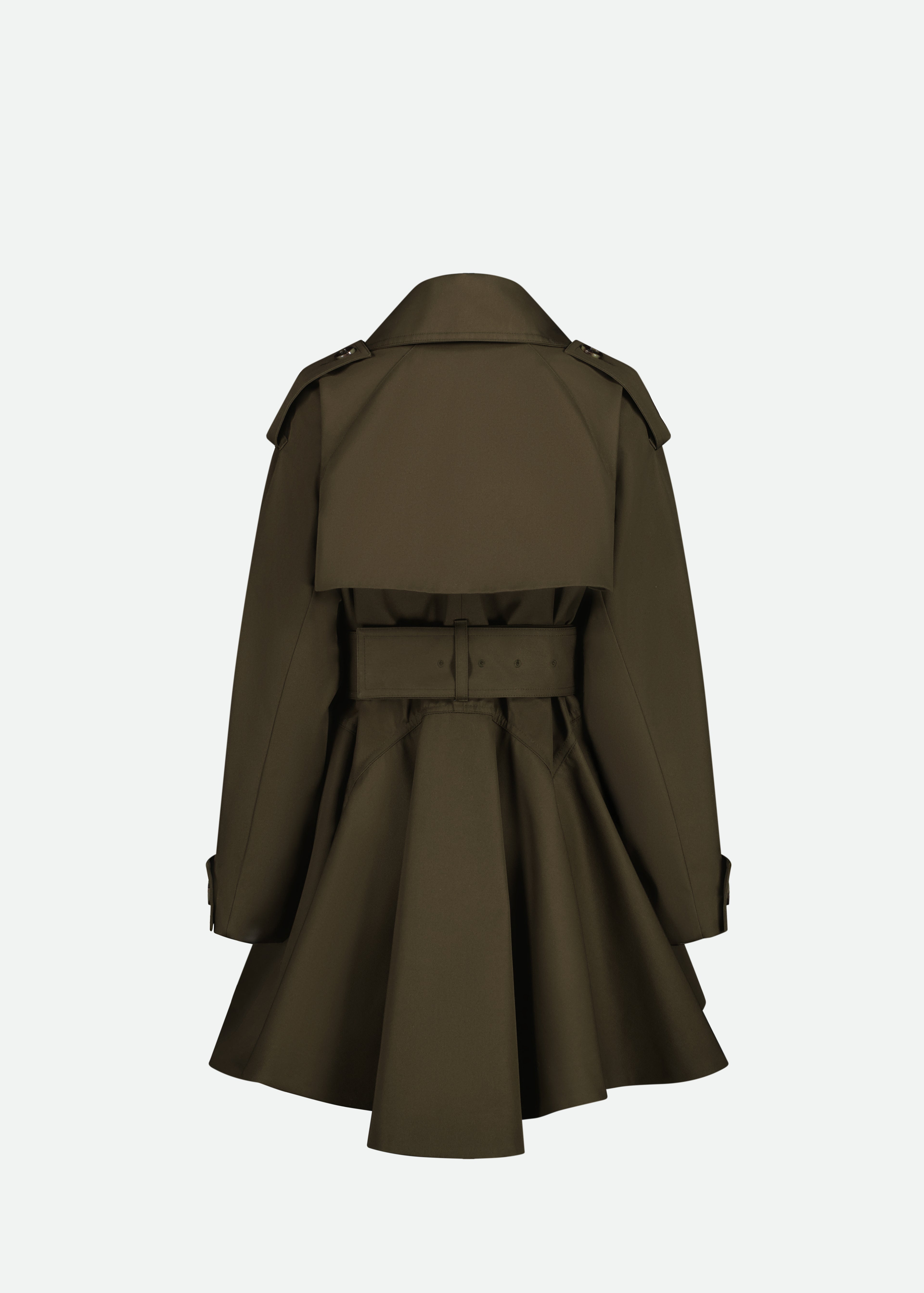 SHORT TRENCH COAT W/ PEPLUM - 3 LEFT