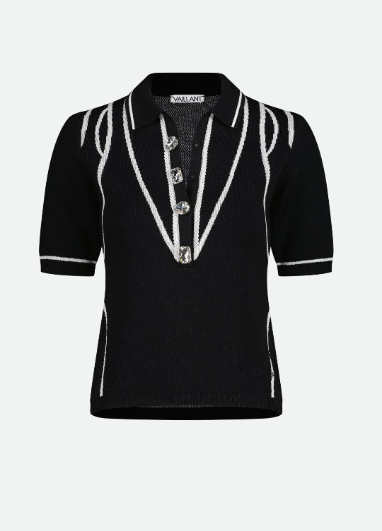 KNIT POLO TOP - 3 left