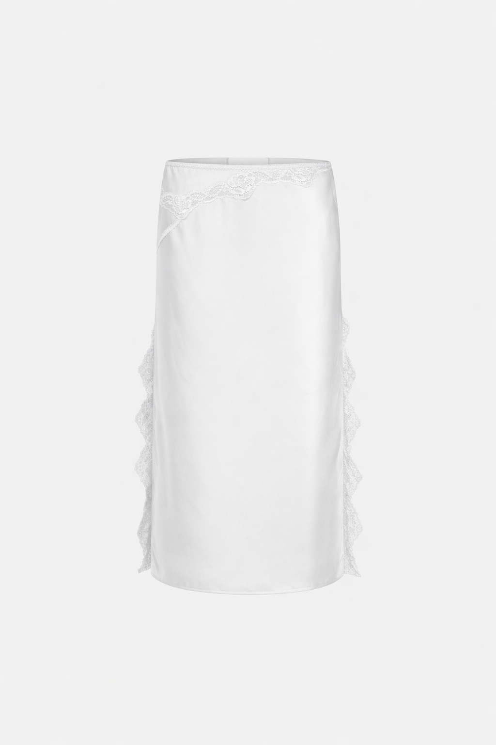 SKIRT WITH LACE DETAILS AND SIDE SLITS