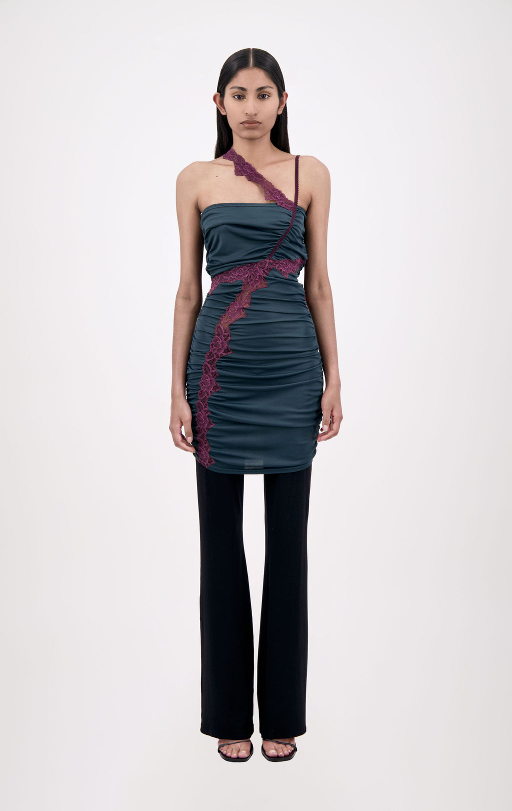 BUSTIER DRESS WITH LACE DETAIL - 3 left - Vaillant Studio