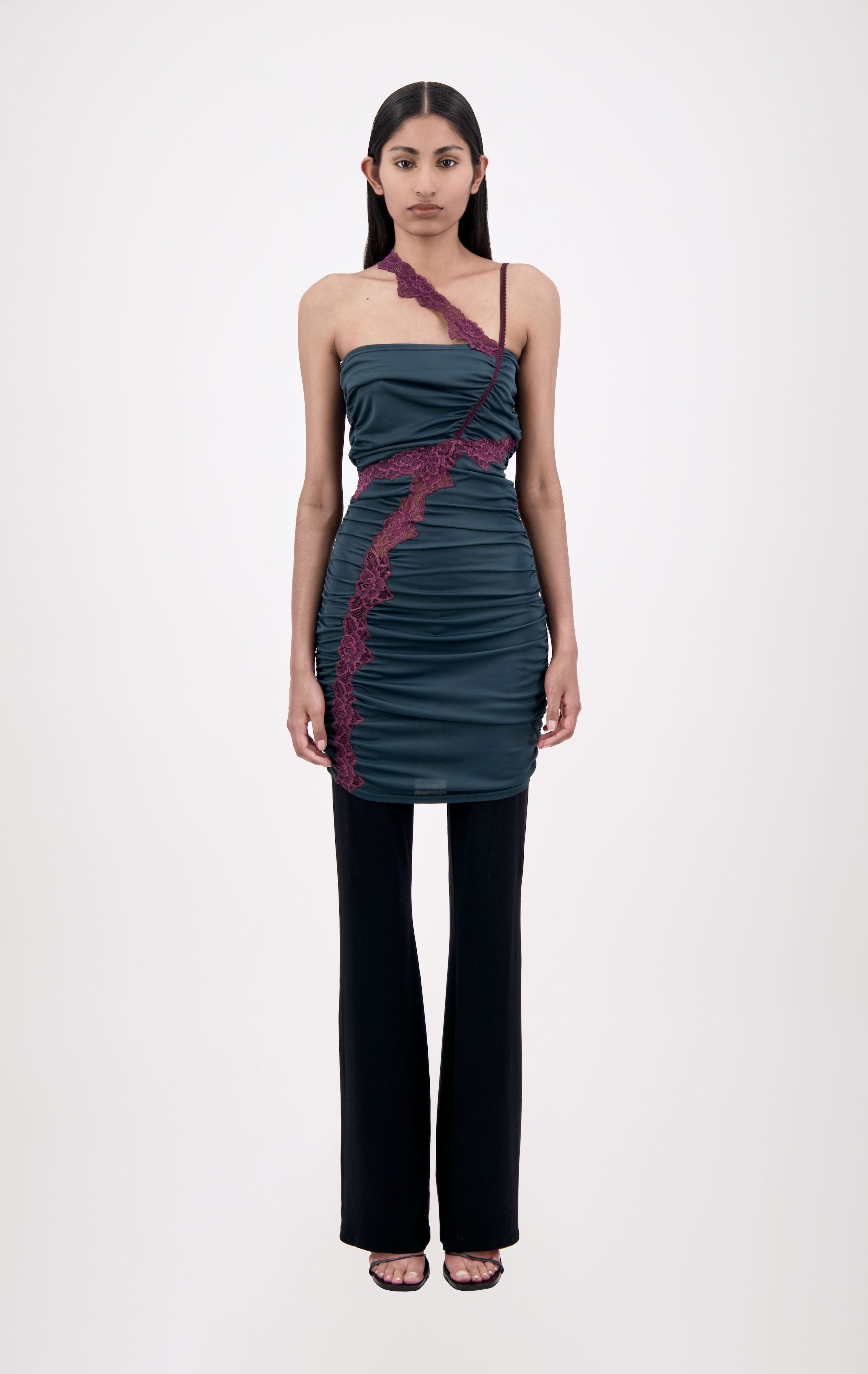 BUSTIER DRESS WITH LACE DETAIL - 3 left - Vaillant Studio