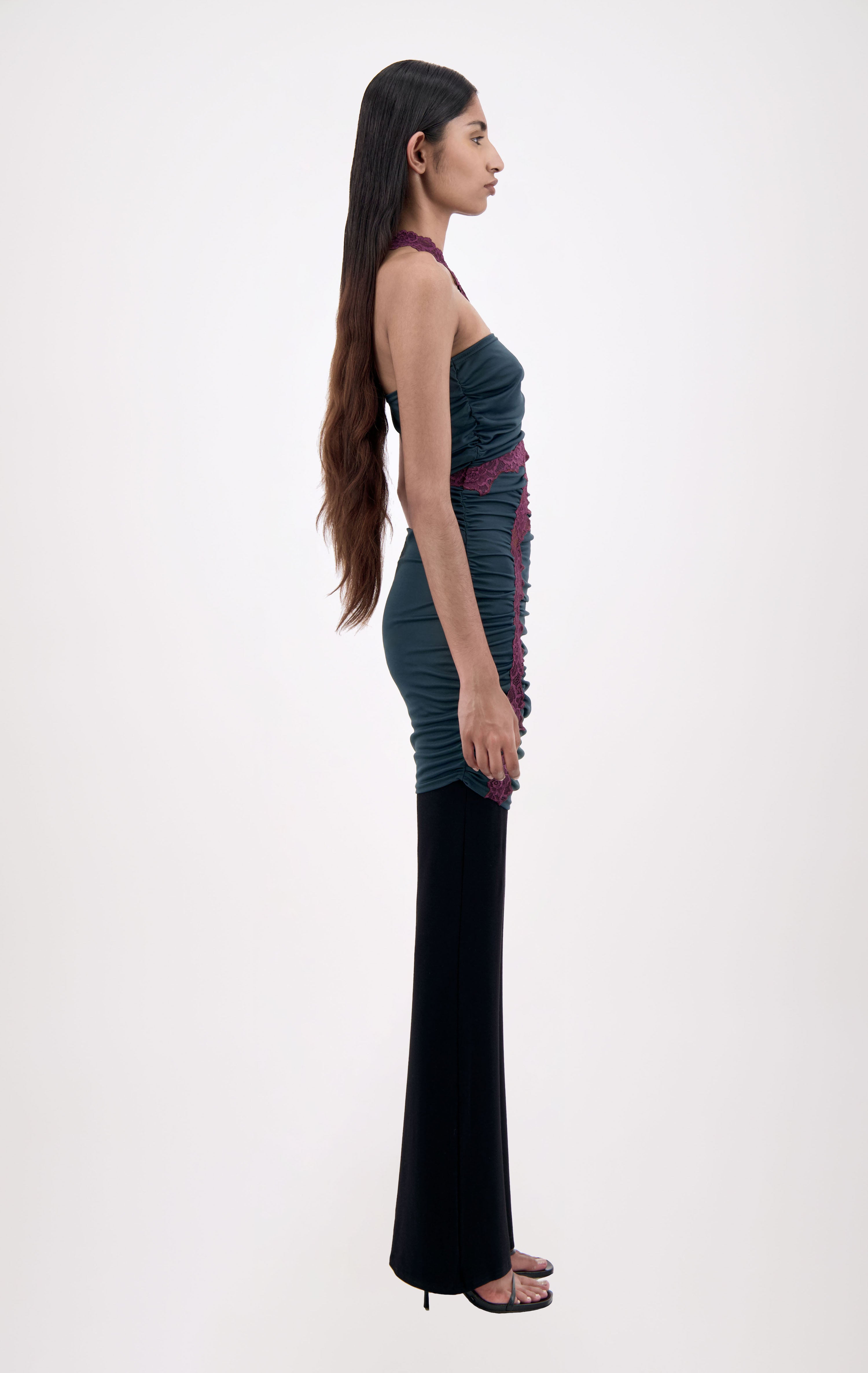 BUSTIER DRESS WITH LACE DETAIL - 3 left - Vaillant Studio