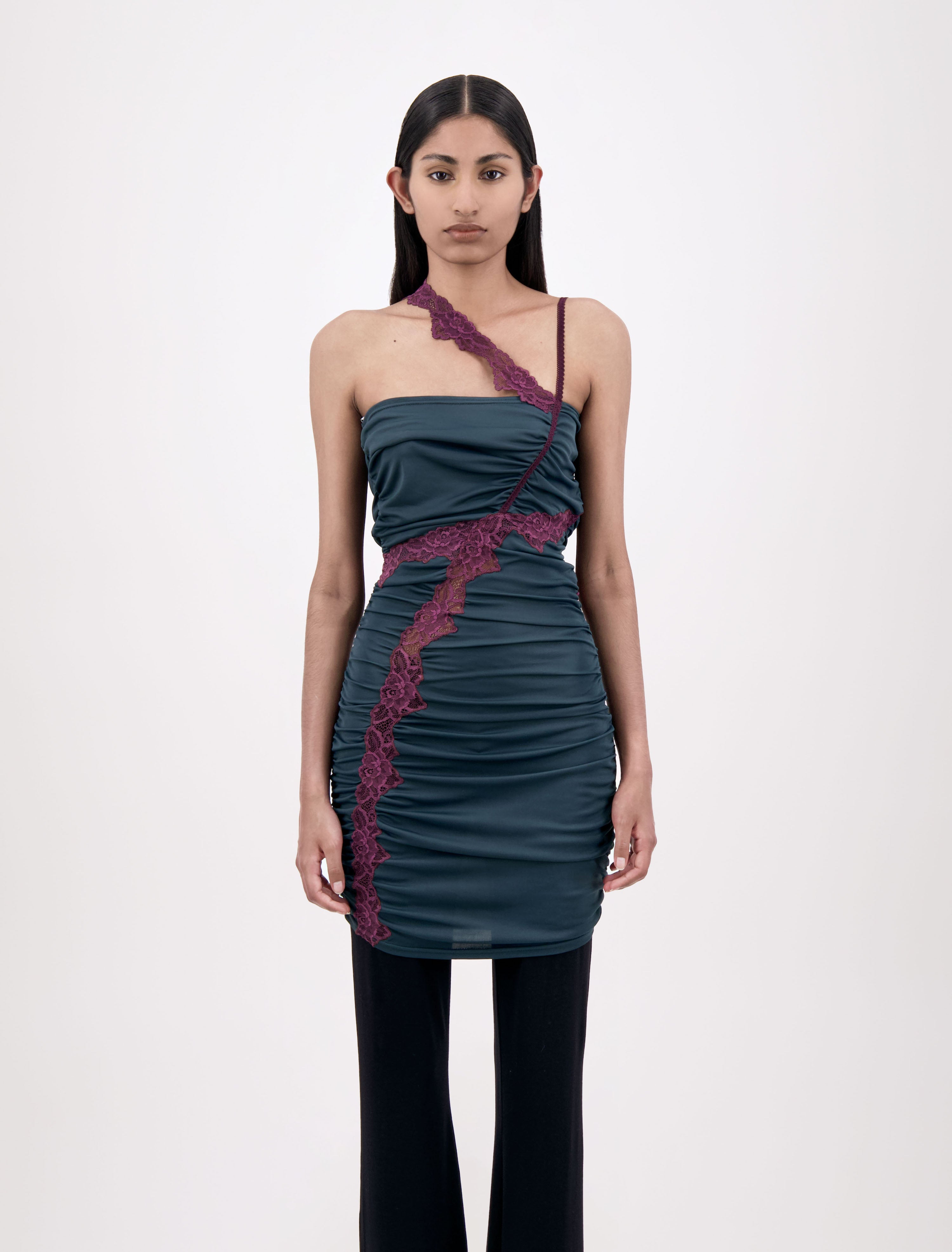 BUSTIER DRESS WITH LACE DETAIL - 3 left - Vaillant Studio