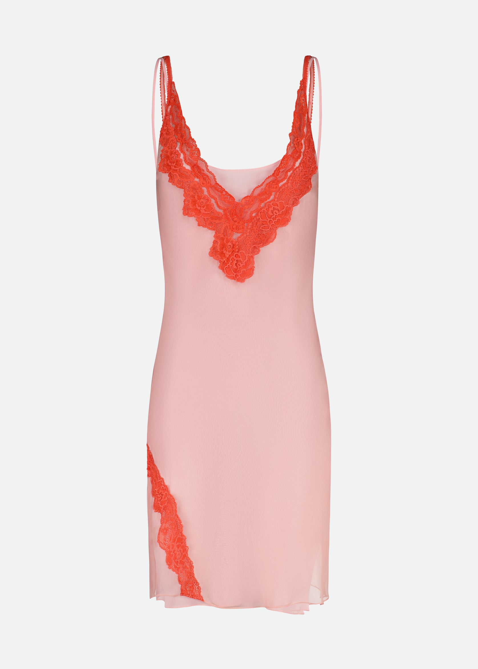 MIDI ORGANZA SLIP DRESS WITH LACE DETAILS - 3 Left MIDI ORGANZA SLIP DRESS WITH LACE DETAILS - 3 Left