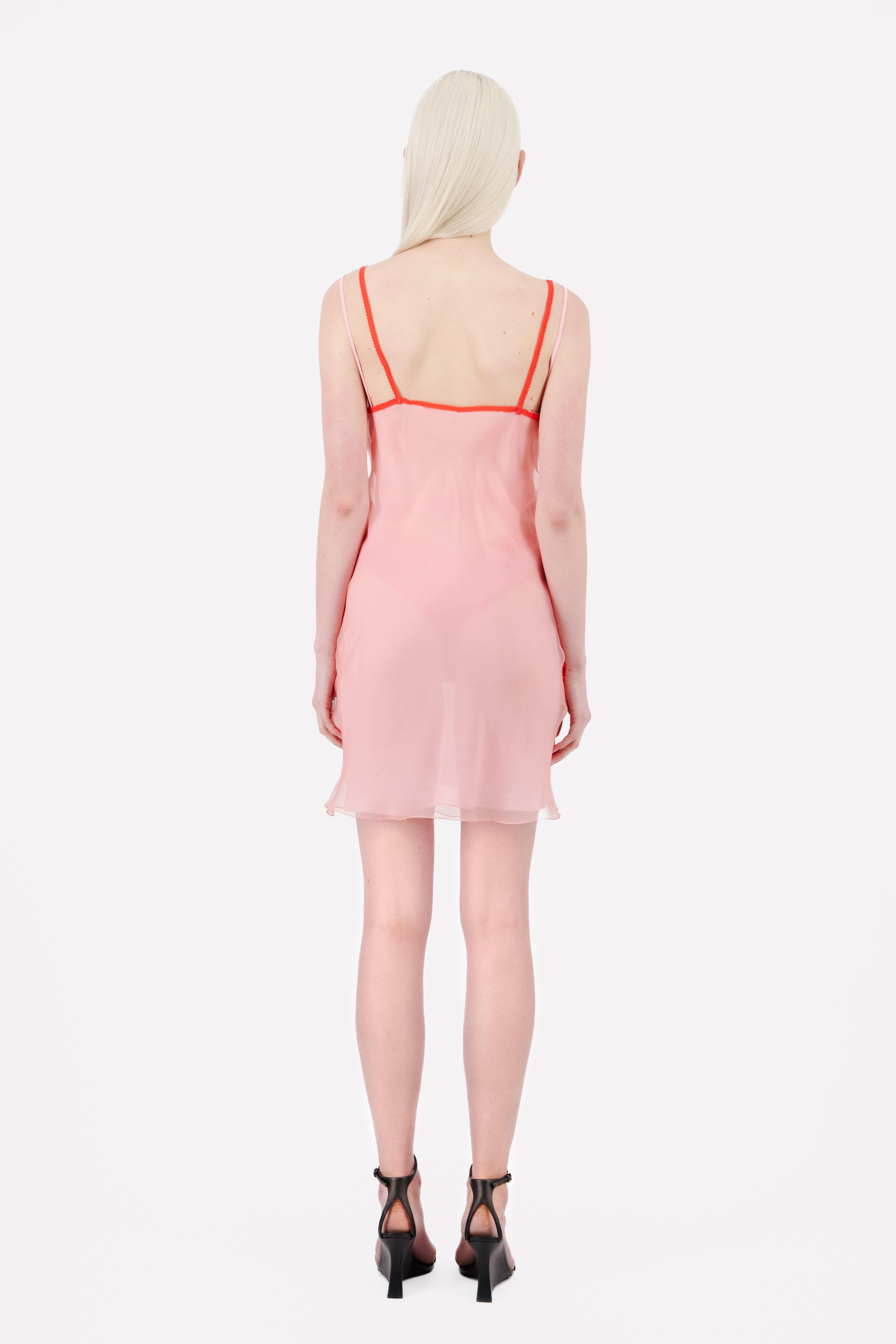 MIDI ORGANZA SLIP DRESS WITH LACE DETAILS - 3 Left MIDI ORGANZA SLIP DRESS WITH LACE DETAILS - 3 Left