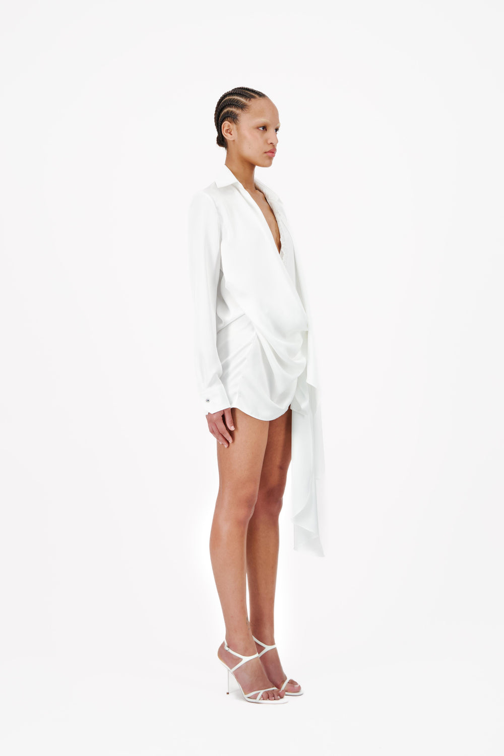 DRAPED SHIRT STYLE WRAP DRESS - Vaillant Studio