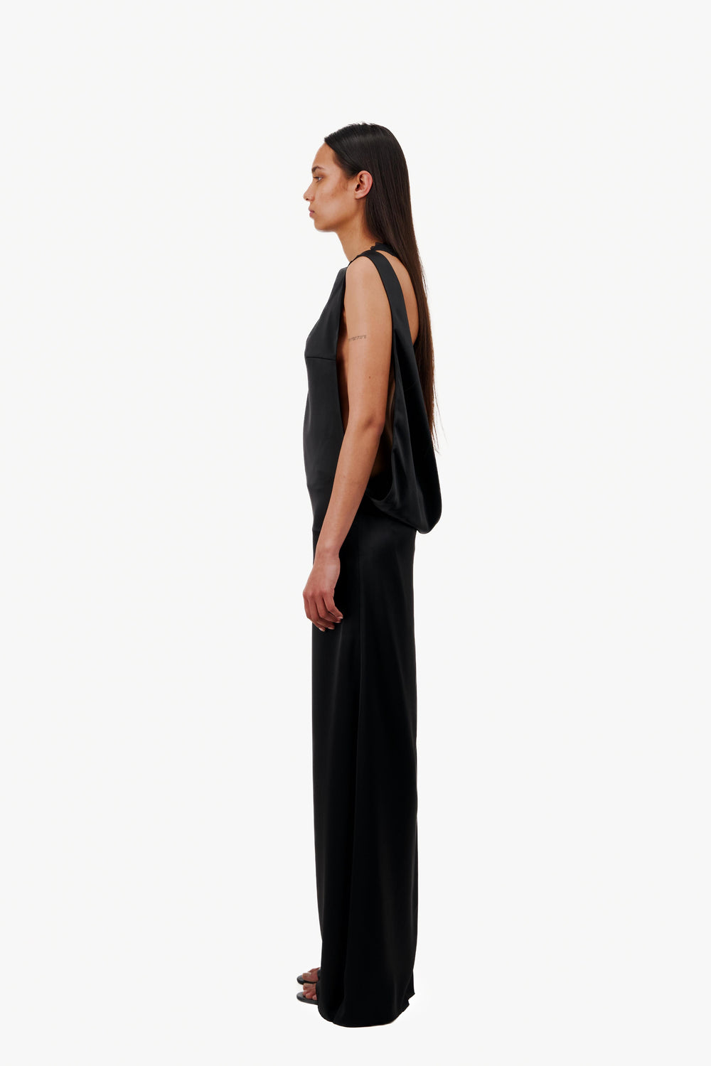 SATIN MAXI DRESS WITH PLUNGING BACK - Vaillant Studio