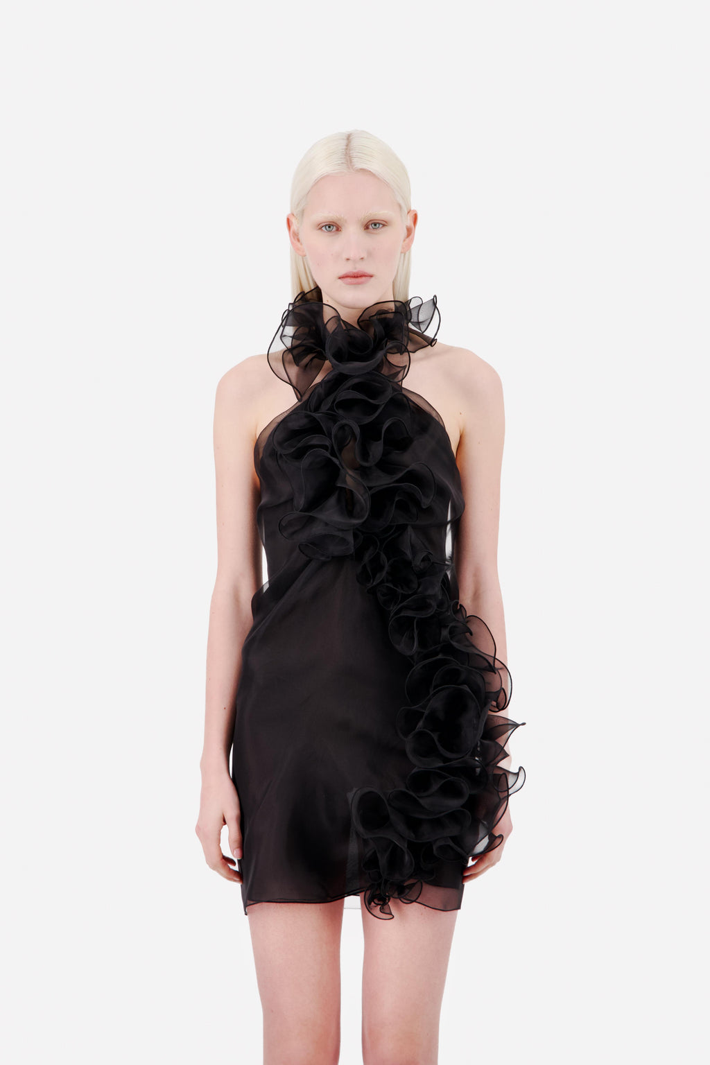 SLEEVELESS ORGANZA DRESS WITH RUFFLES - 2 LEFT Vaillant Studio SLEEVELESS ORGANZA DRESS WITH RUFFLES - 2 LEFT Vaillant Studio