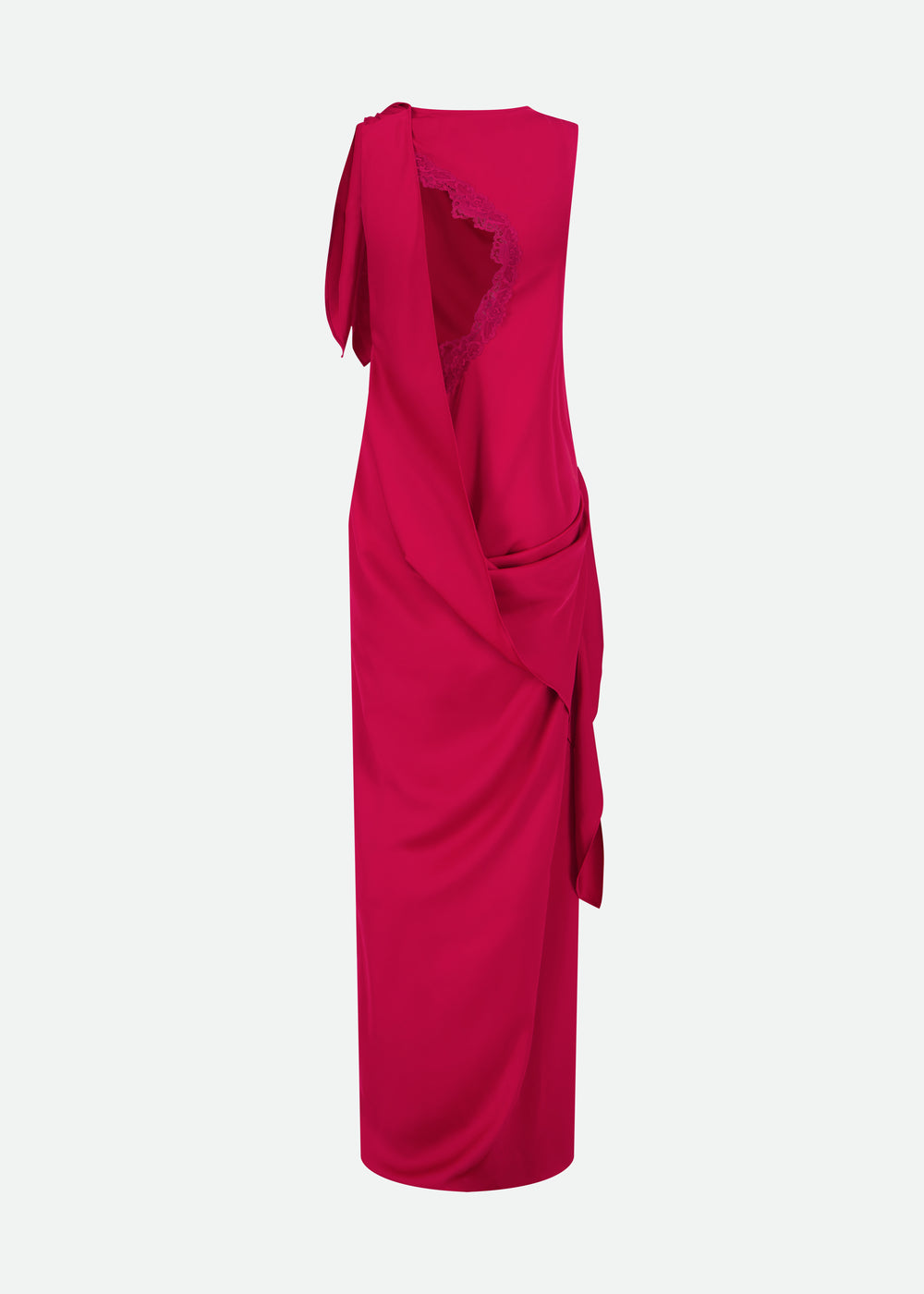 SLEEVELESS DRAPED MAXI DRESS WITH KNOT DETAILING