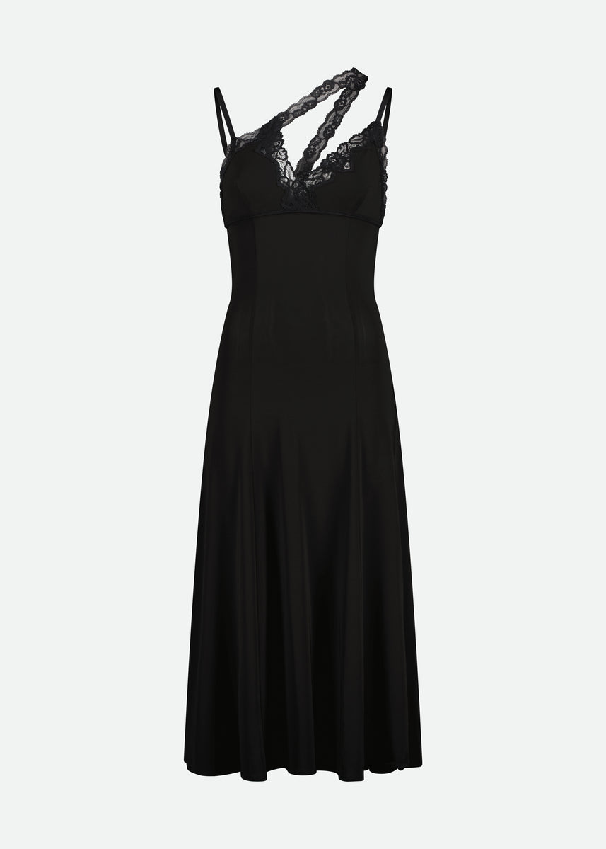 Vaillant Studio black long dress with lace details