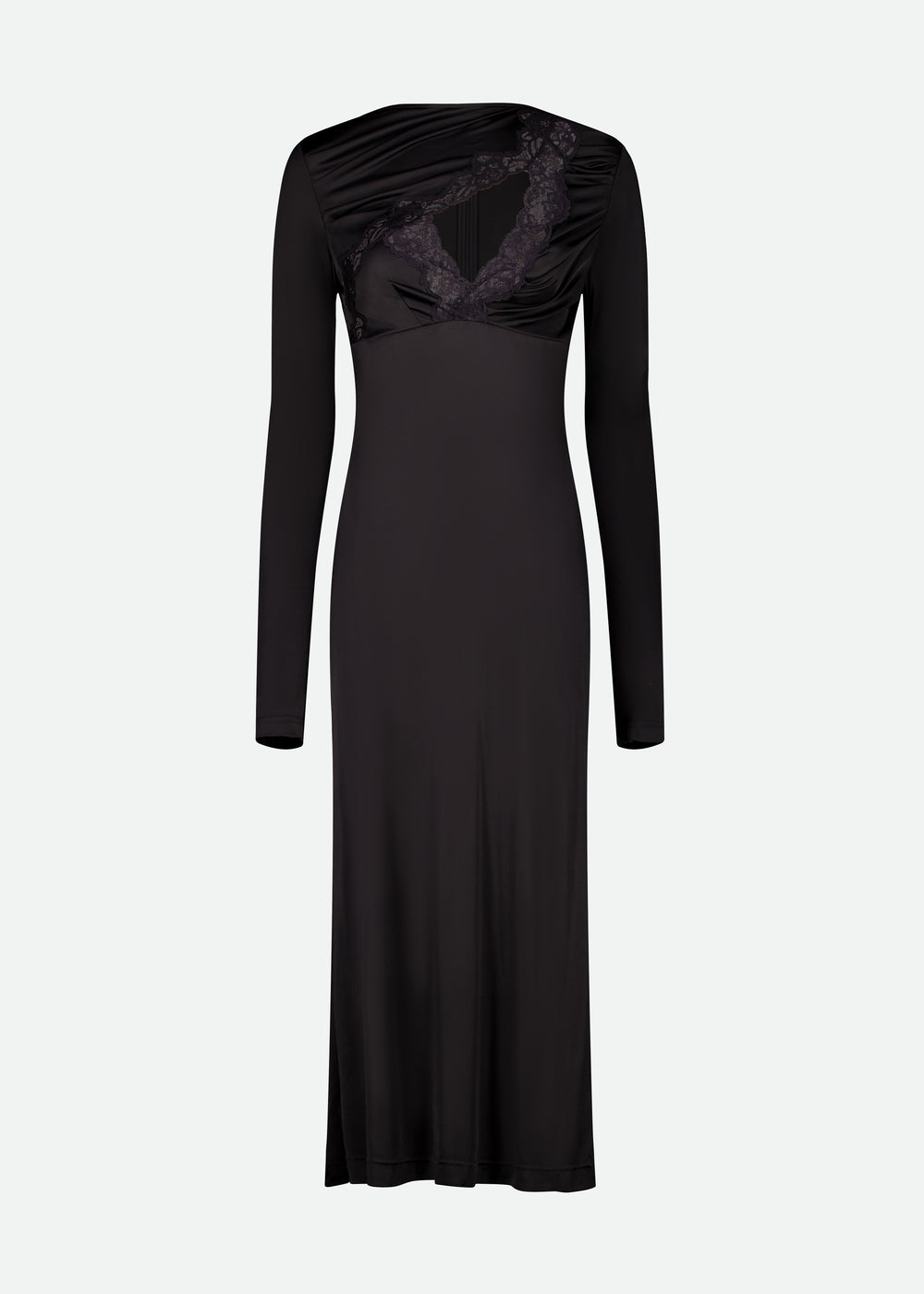 MIDI DRESS WITH LACE ASYMMETRICAL CHEST CUTOUT -  OUT OF STOCK