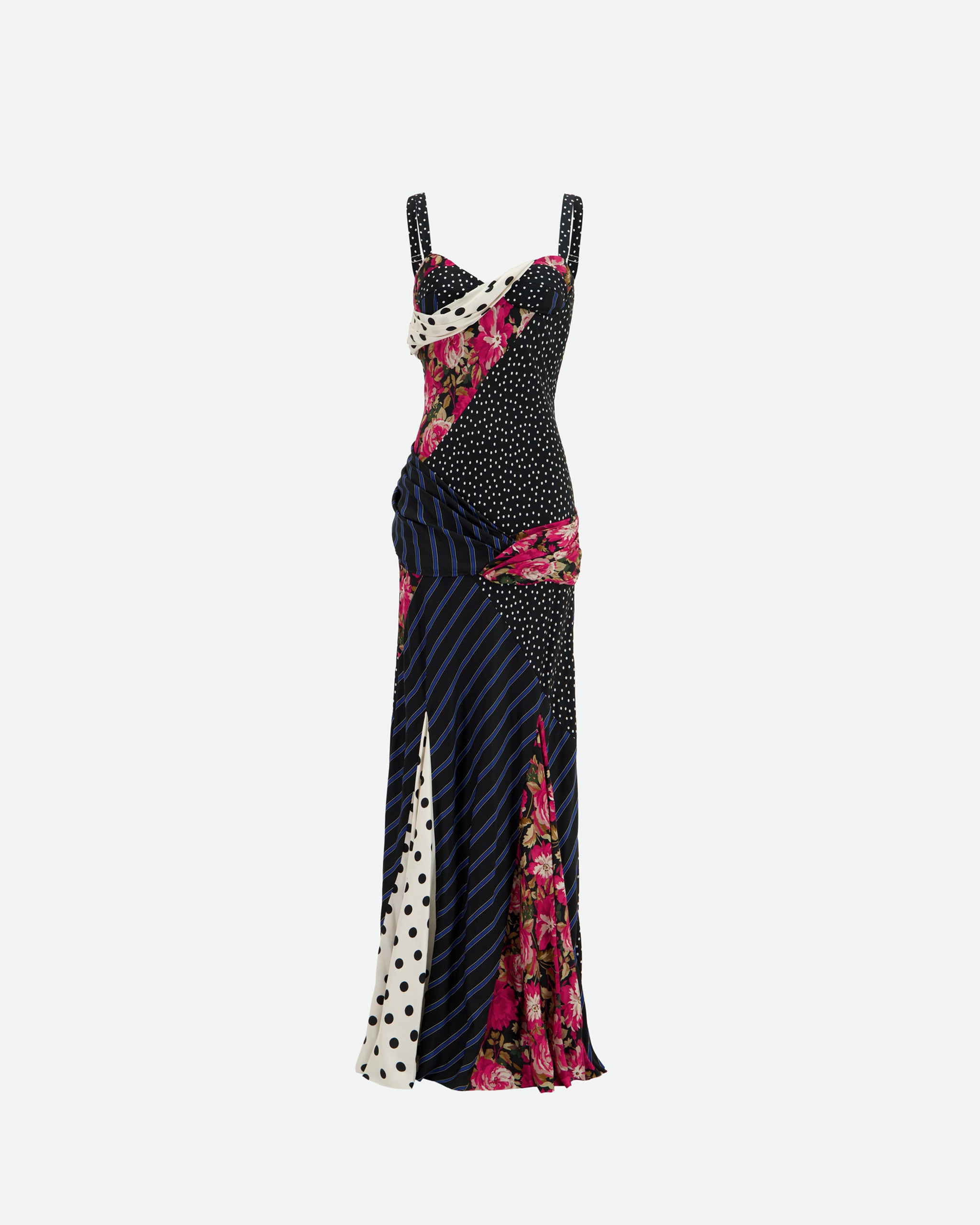 ASYMMETRIC PATCHWORK DRESS - 4 LEFT