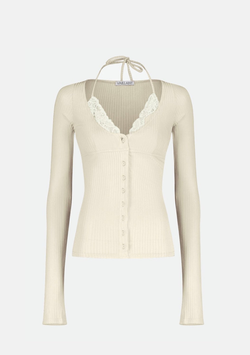 RIBBED JERSEY CARDIGAN WITH BUILT-IN BRA TOP