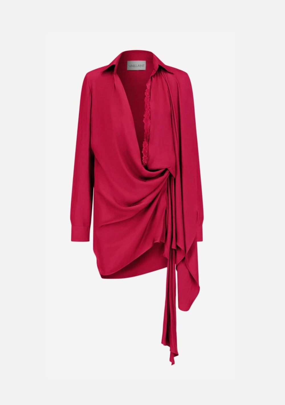 DRAPED SHIRT STYLE WRAP DRESS