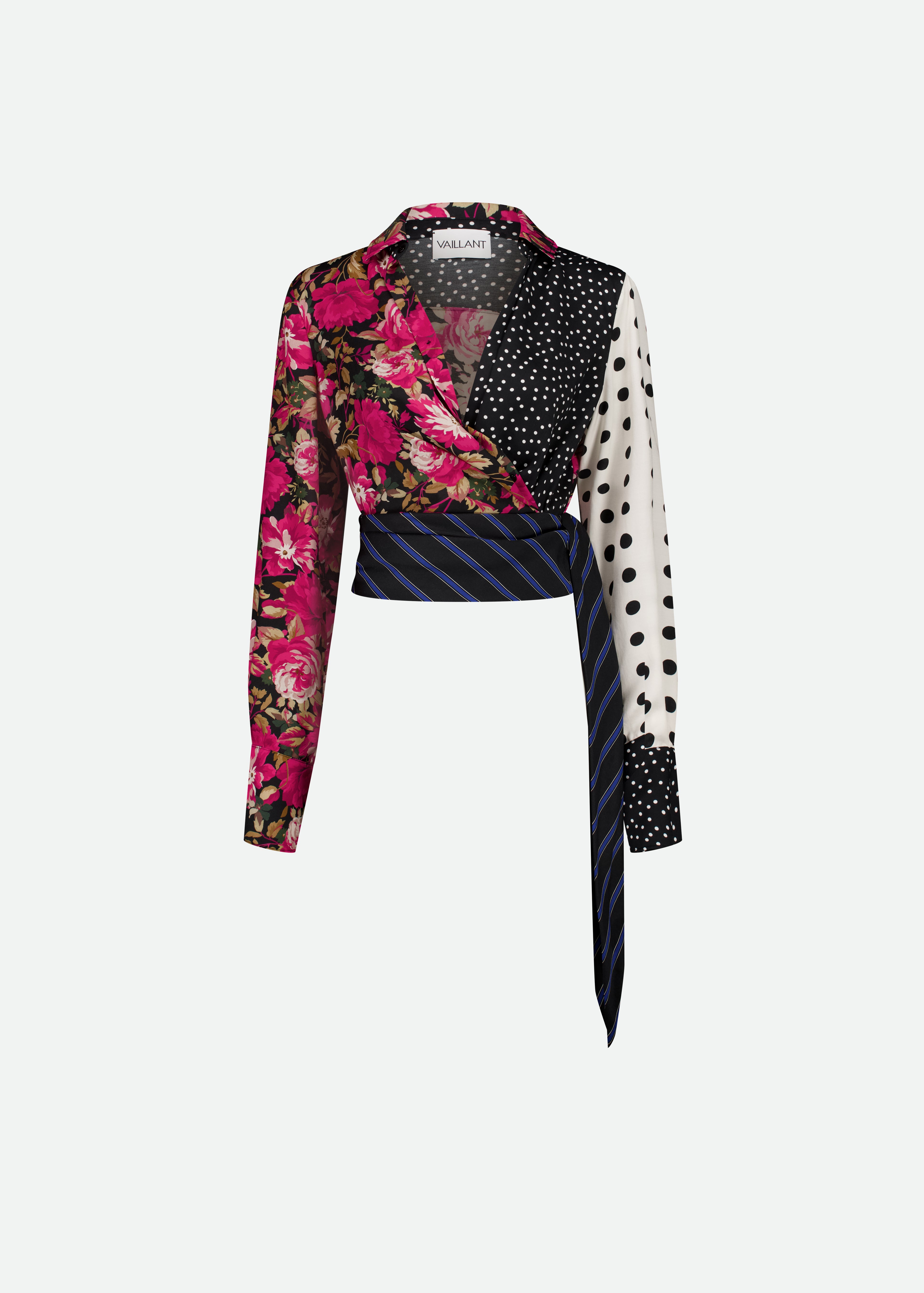 PATCHWORK WRAP SHIRT