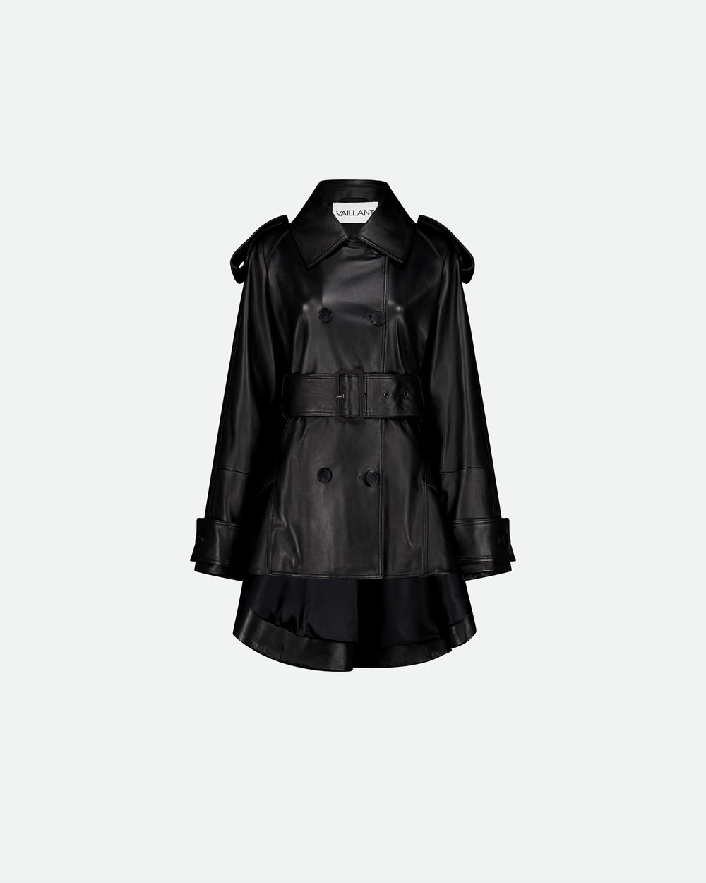 Short leather trench Coat