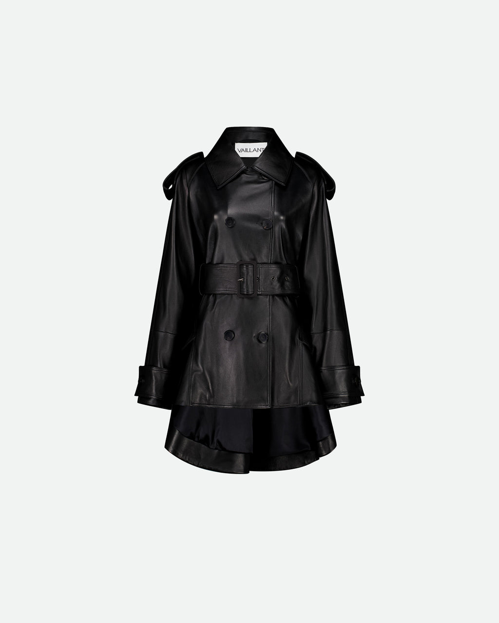 Short leather trench Coat
