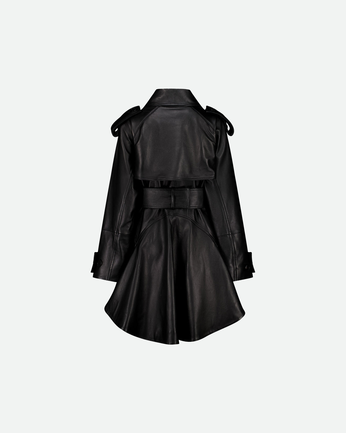 Short leather trench Coat
