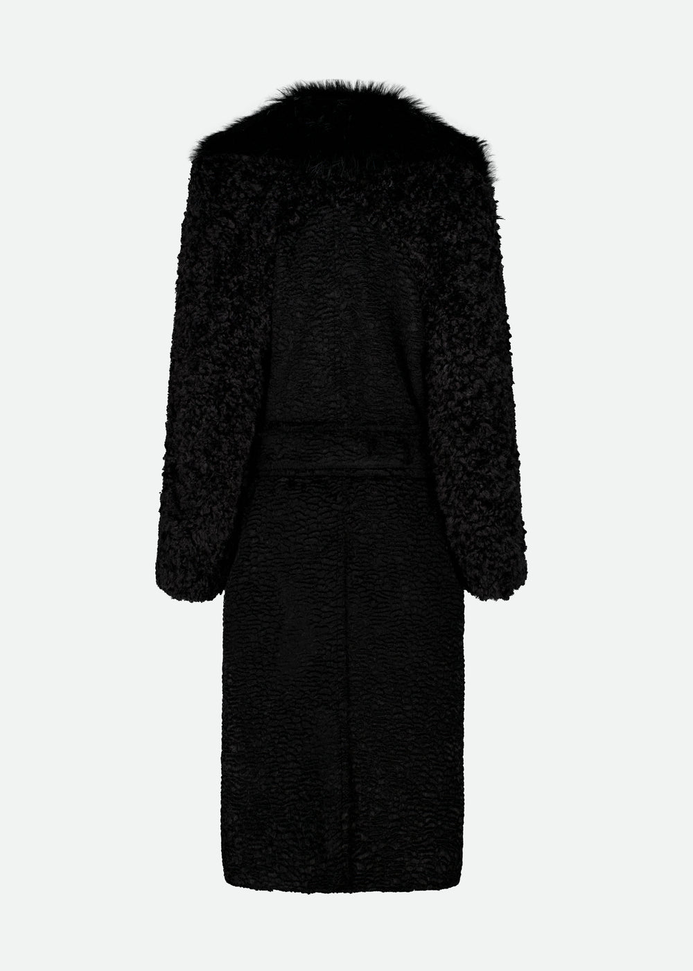 PATCHWORK FUR DOUBLE BREASTED TAILORED COAT