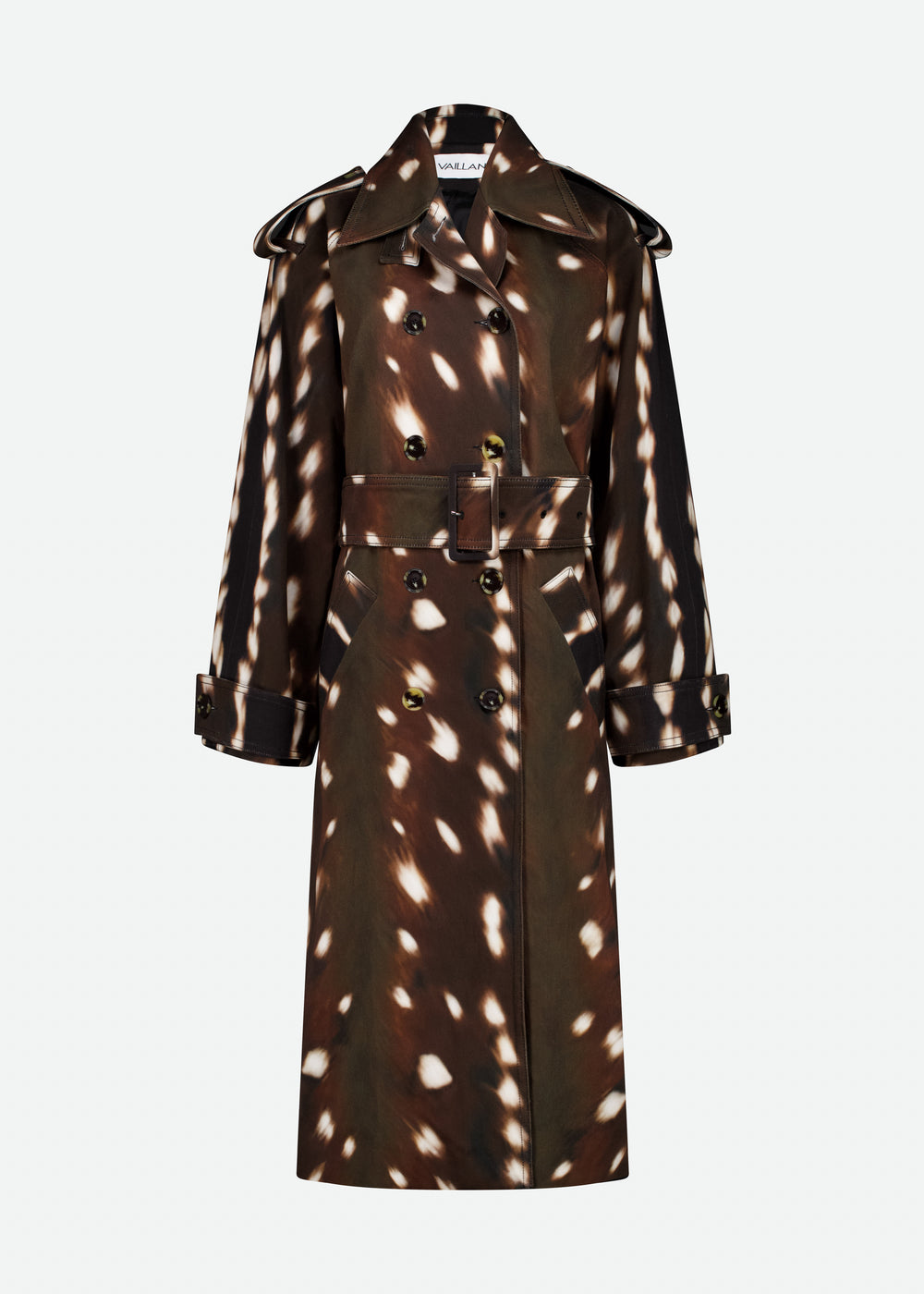 ALLOVER PRINT COTTON DRILL TRENCH COAT