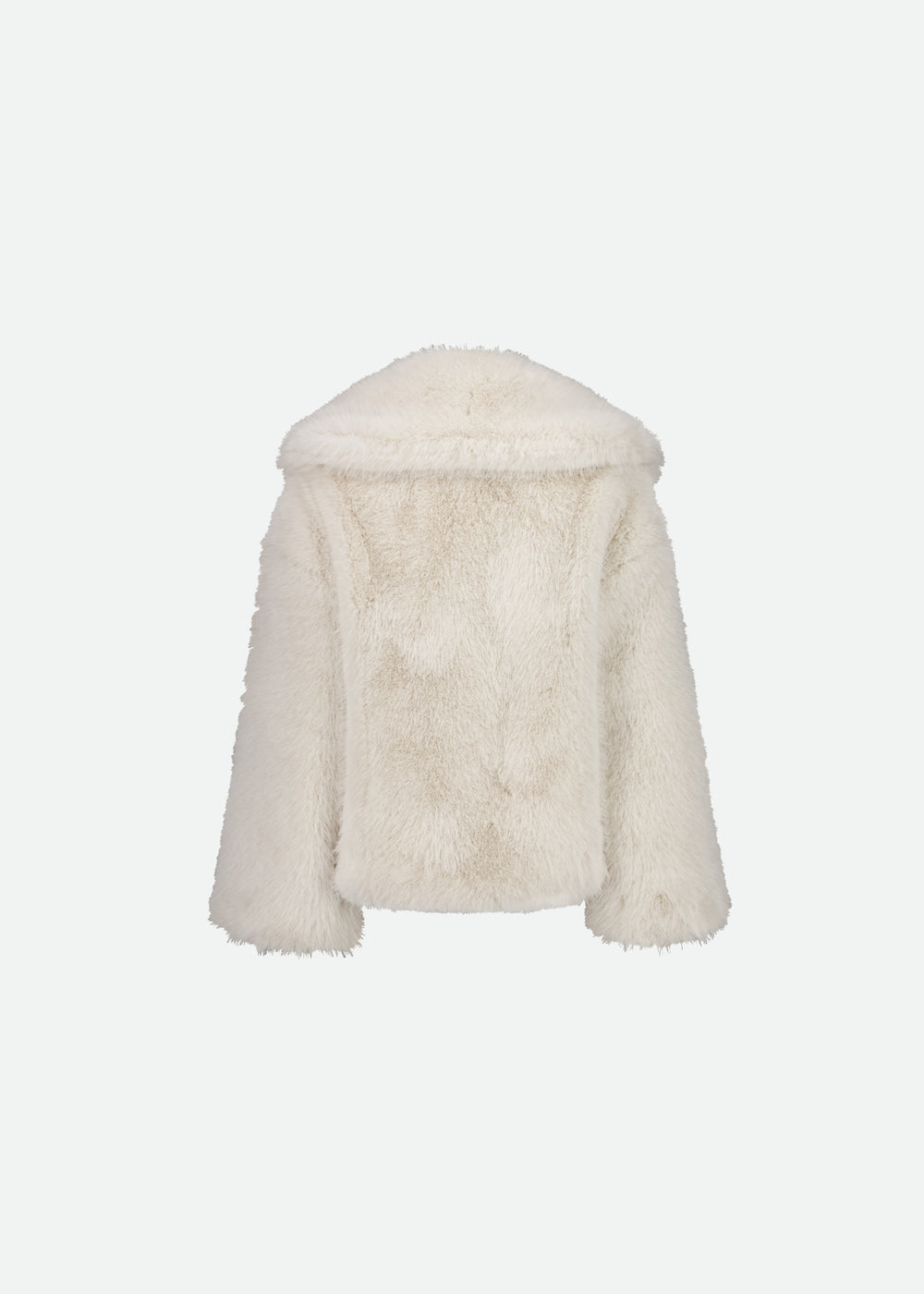 FAUX MINK PUFFY JACKET W/OVERSIZE COLLAR