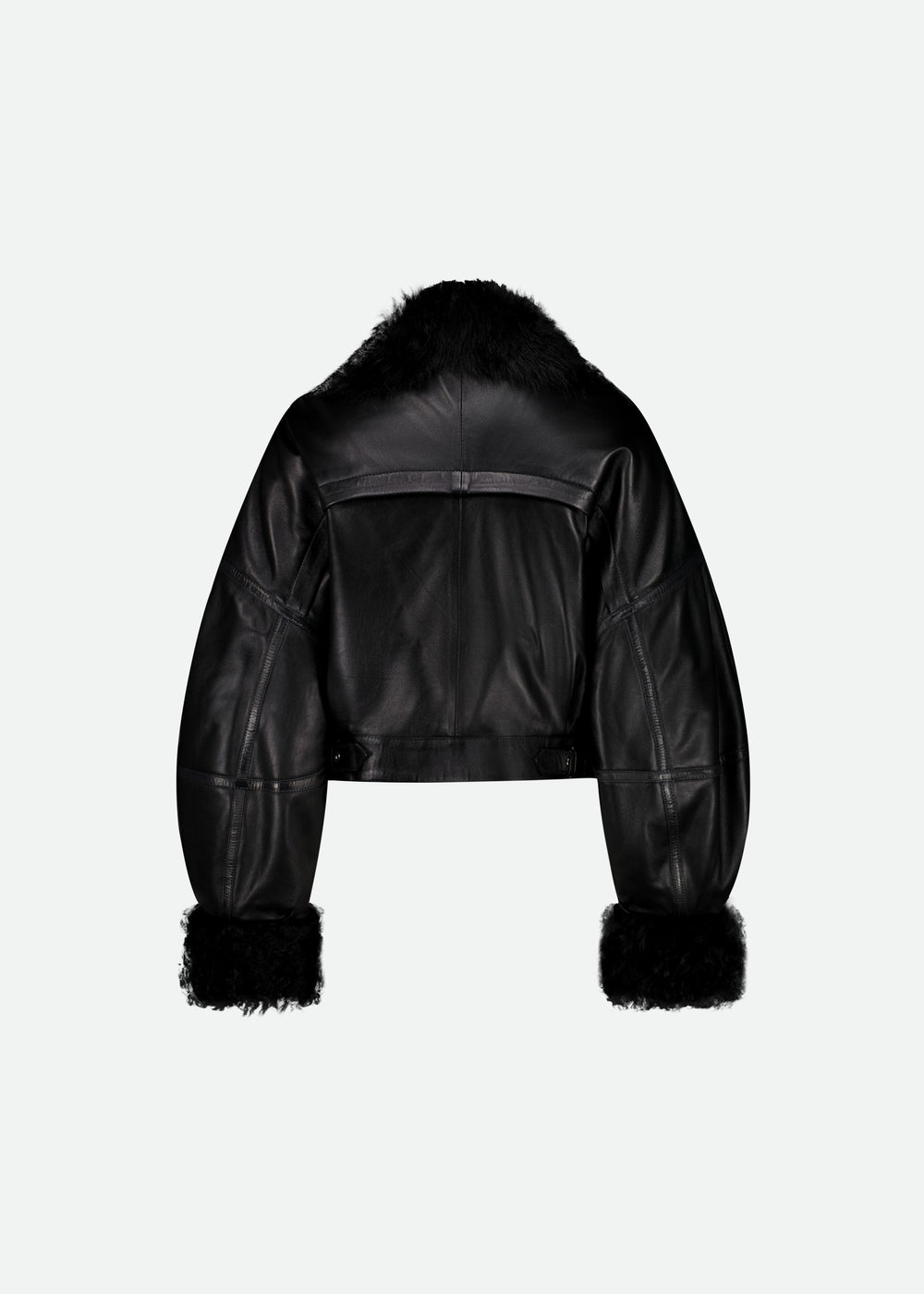 SIGNATURE PUFFY AVIATOR JACKET W/SHEARLING TRIM