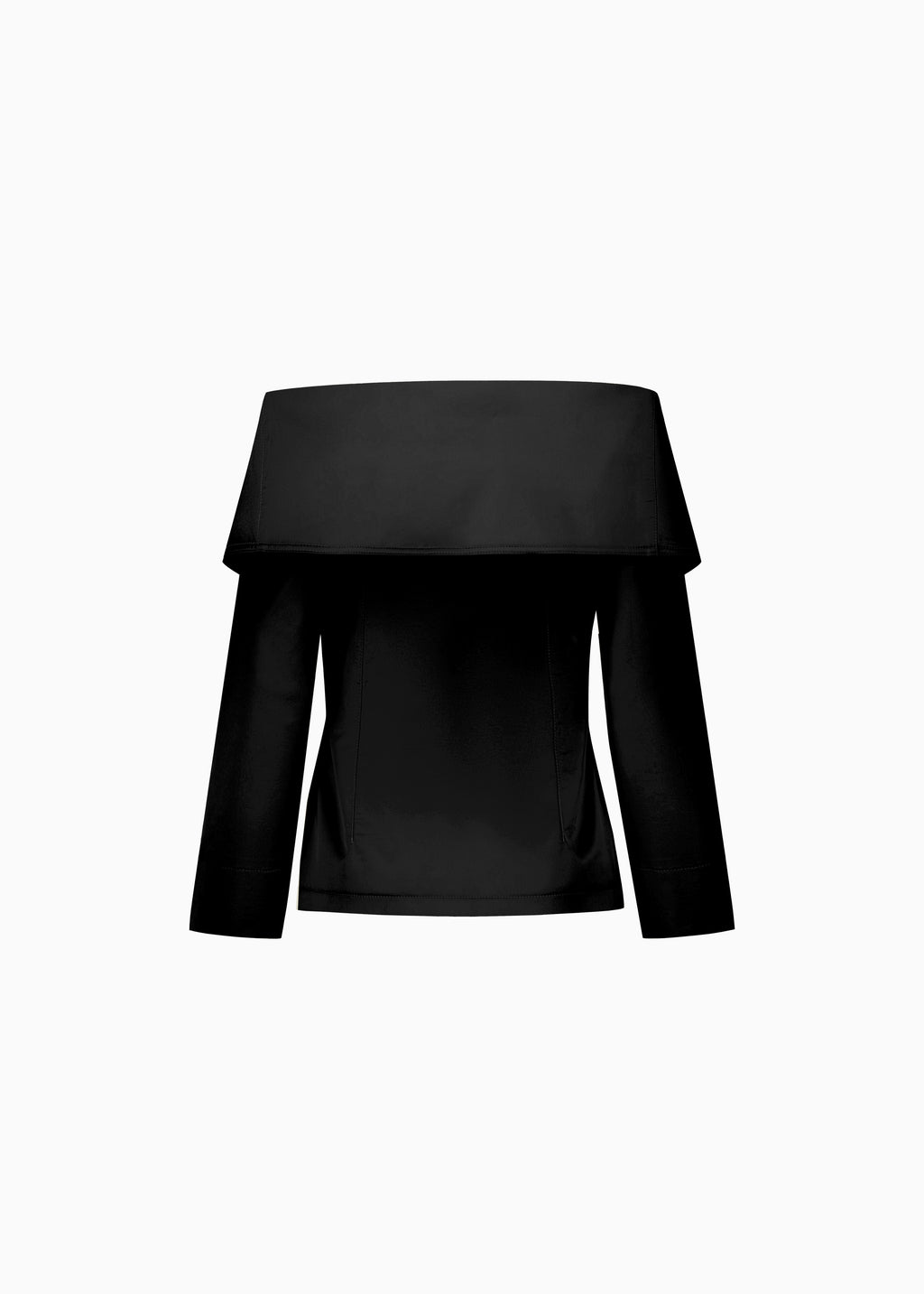 LONG SLEEVE OFF-SHOULDER COLLARED JACKET