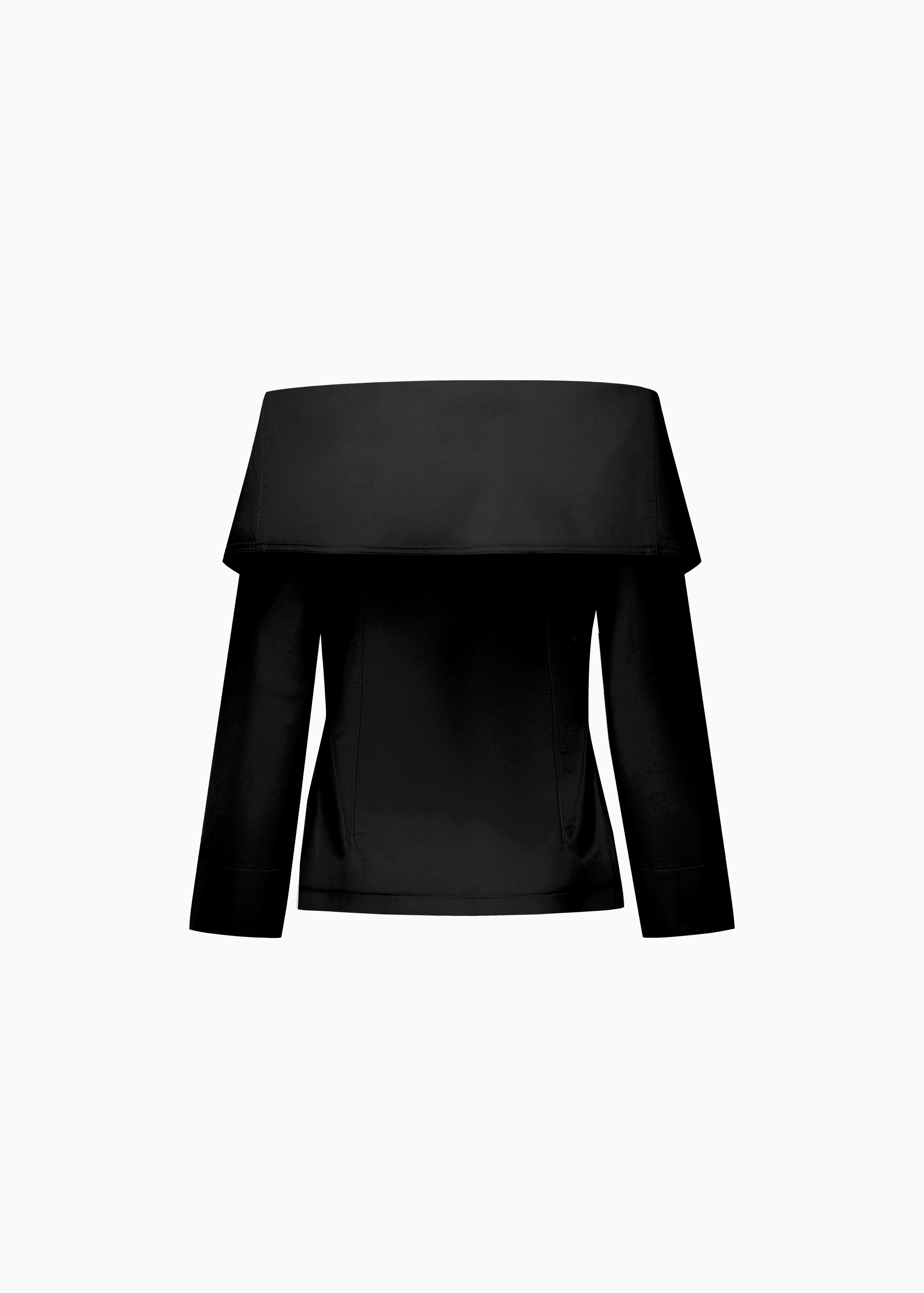 LONG SLEEVE OFF-SHOULDER COLLARED JACKET